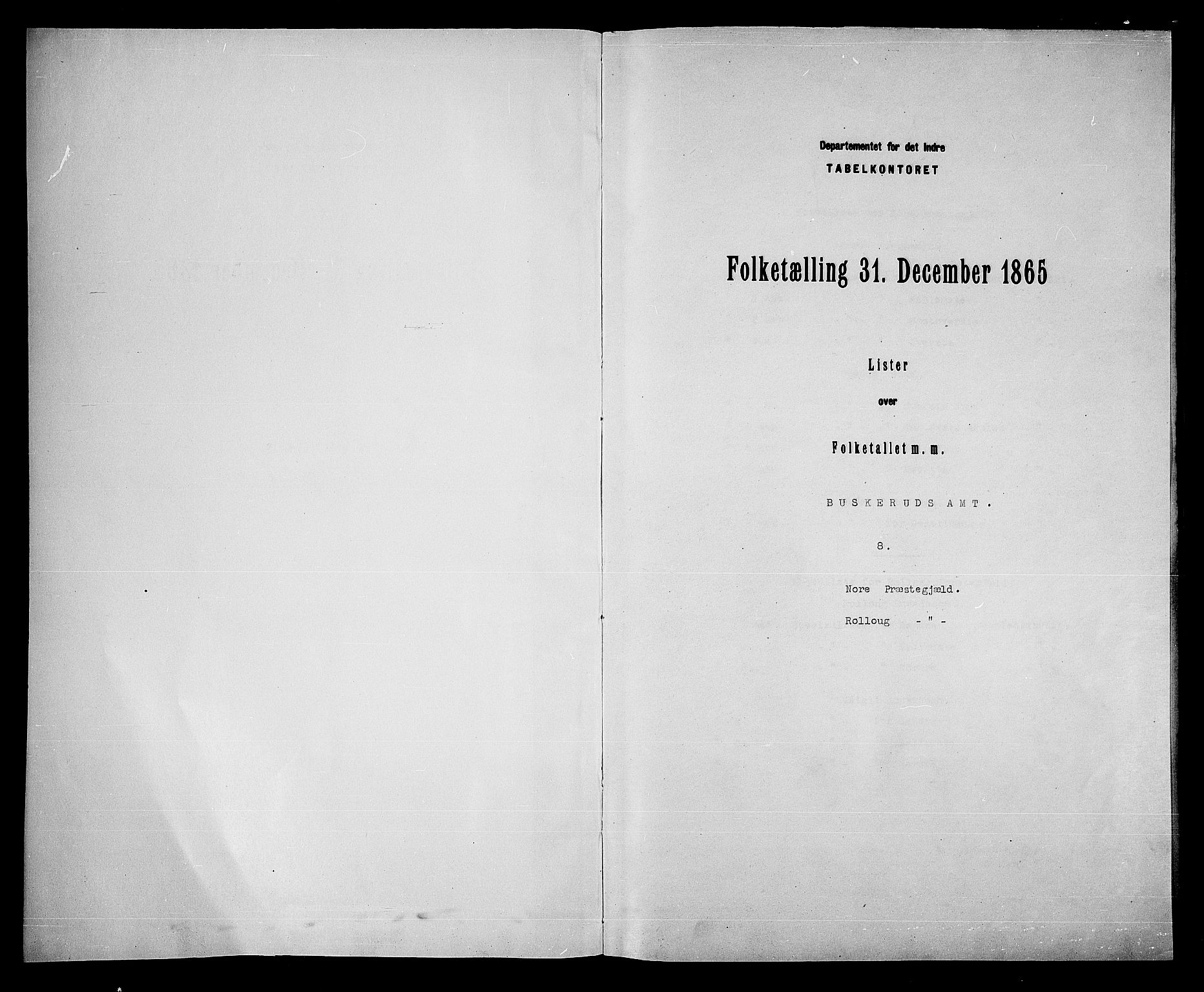 RA, Folketelling 1865 for 0633P Nore prestegjeld, 1865, s. 3
