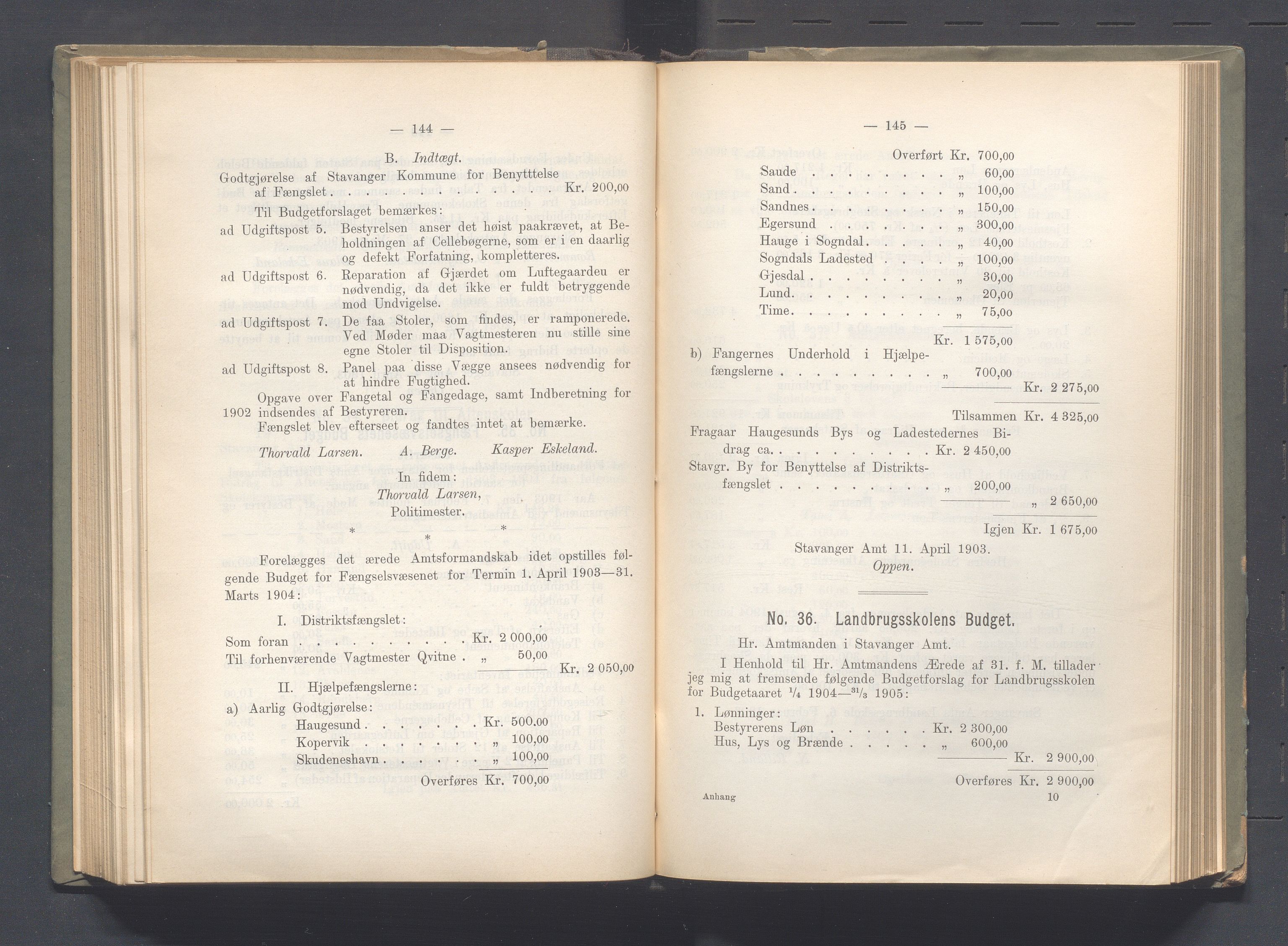 Rogaland fylkeskommune - Fylkesrådmannen , IKAR/A-900/A, 1903, s. 127