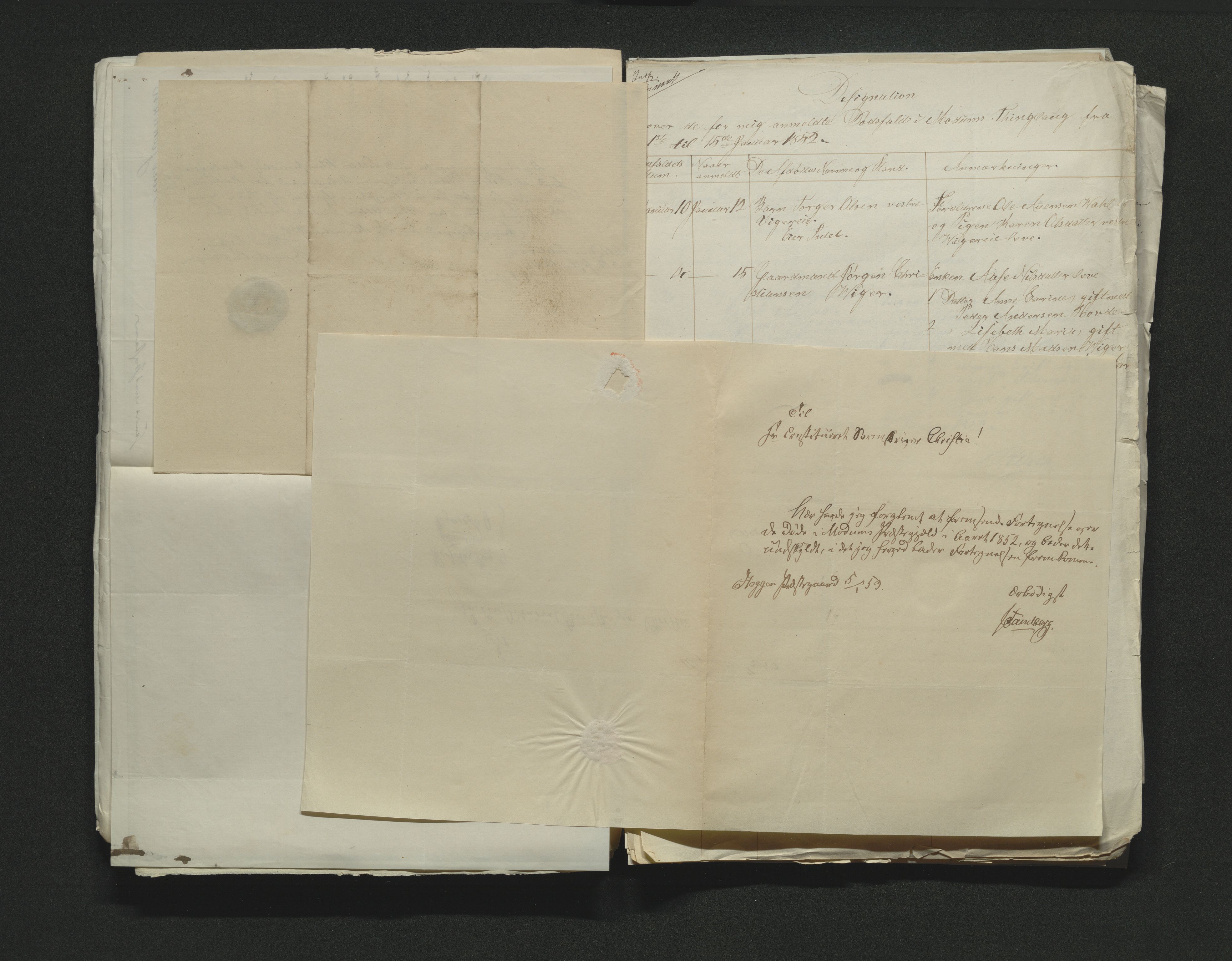 Eiker, Modum og Sigdal sorenskriveri, AV/SAKO-A-123/H/Ha/Hab/L0008: Dødsfallsmeldinger, 1850-1853