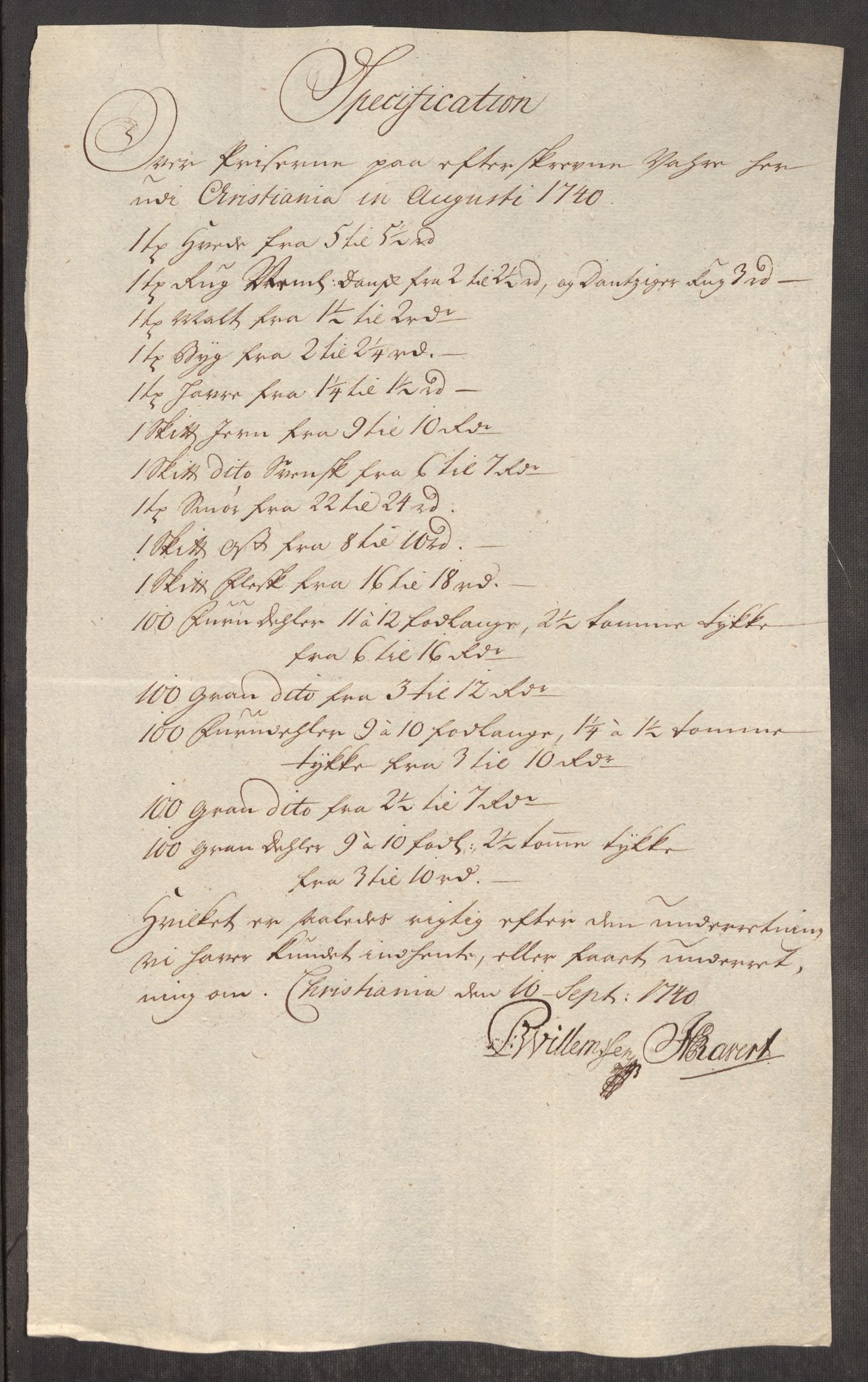 Rentekammeret inntil 1814, Realistisk ordnet avdeling, AV/RA-EA-4070/Oe/L0002: [Ø1]: Priskuranter, 1740-1744, s. 47