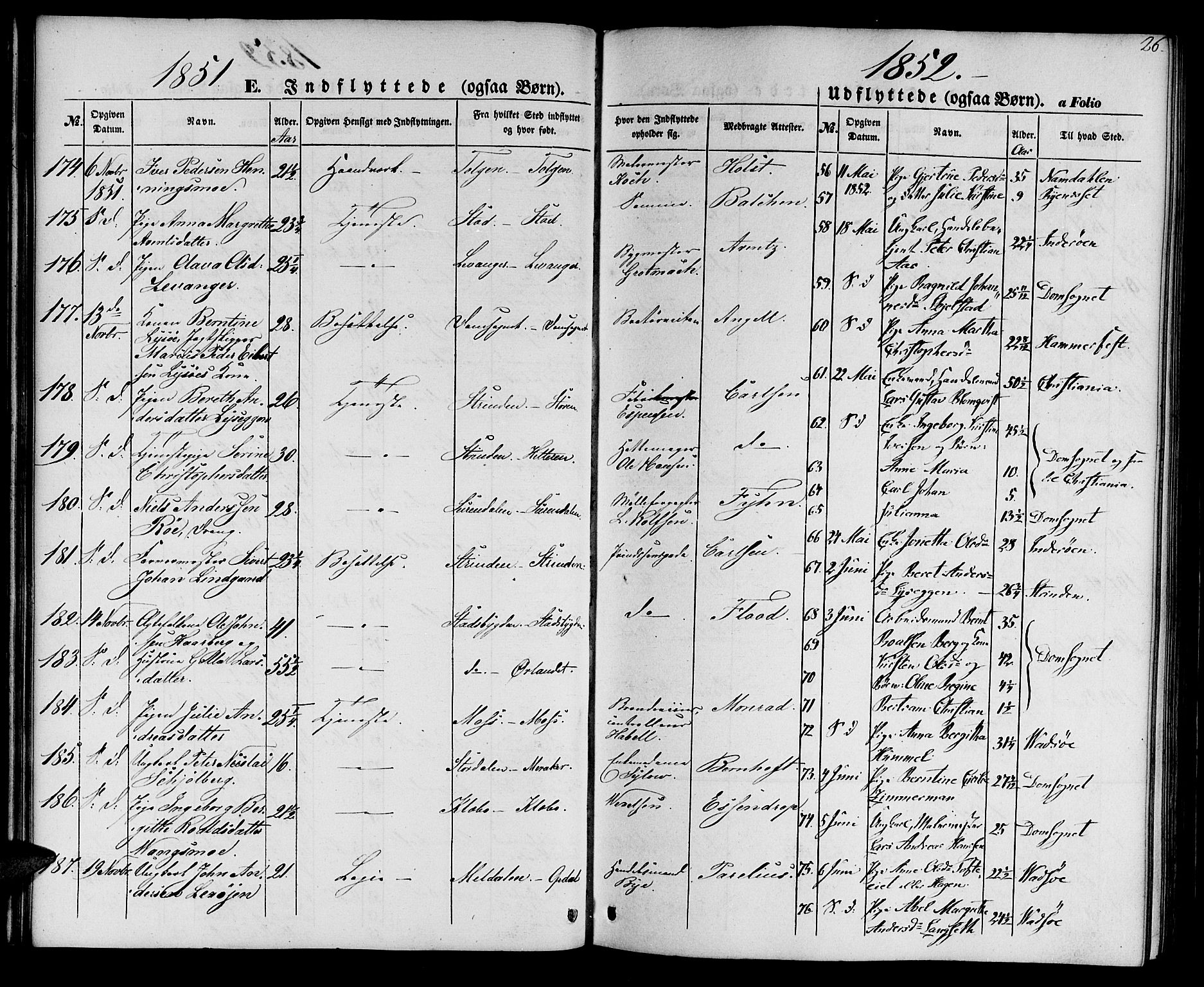 Ministerialprotokoller, klokkerbøker og fødselsregistre - Sør-Trøndelag, SAT/A-1456/602/L0113: Ministerialbok nr. 602A11, 1849-1861, s. 26