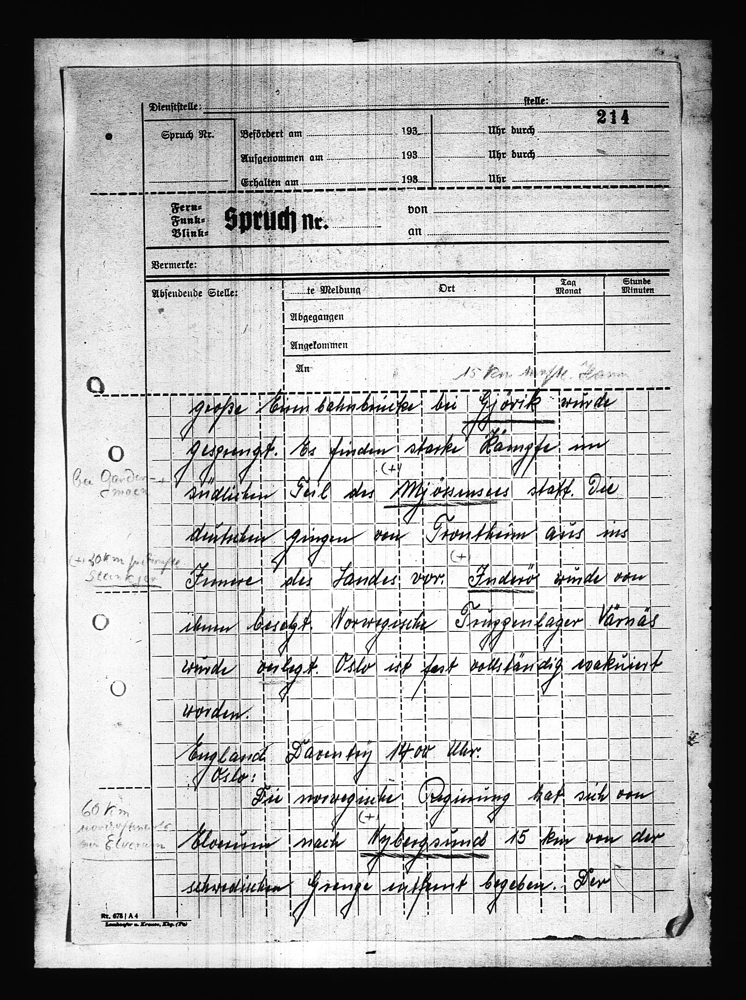 Documents Section, AV/RA-RAFA-2200/V/L0085: Amerikansk mikrofilm "Captured German Documents".
Box No. 724.  FKA jnr. 615/1954., 1940-1941, s. 39