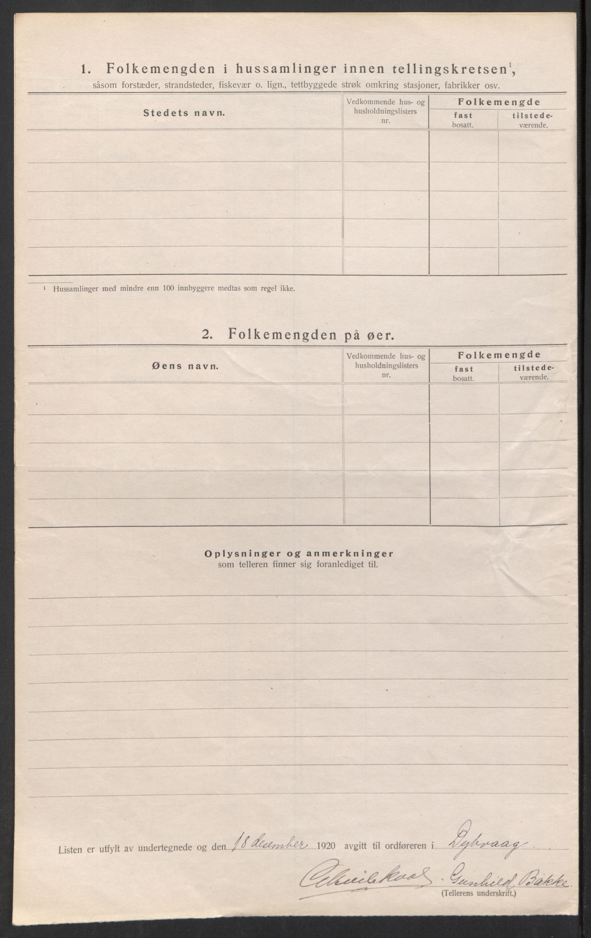 SAK, Folketelling 1920 for 0915 Dypvåg herred, 1920, s. 23