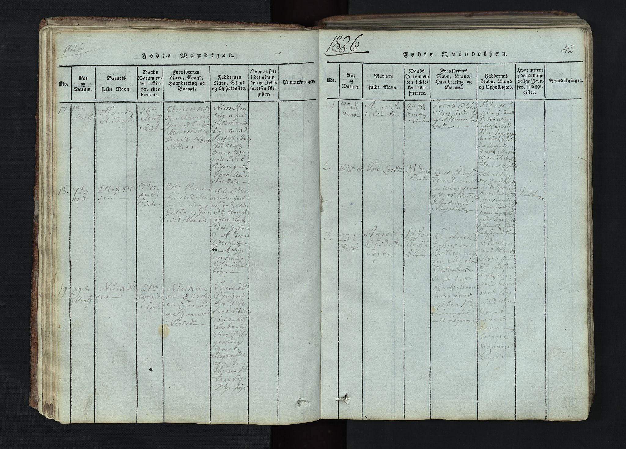 Lom prestekontor, AV/SAH-PREST-070/L/L0002: Klokkerbok nr. 2, 1815-1844, s. 42