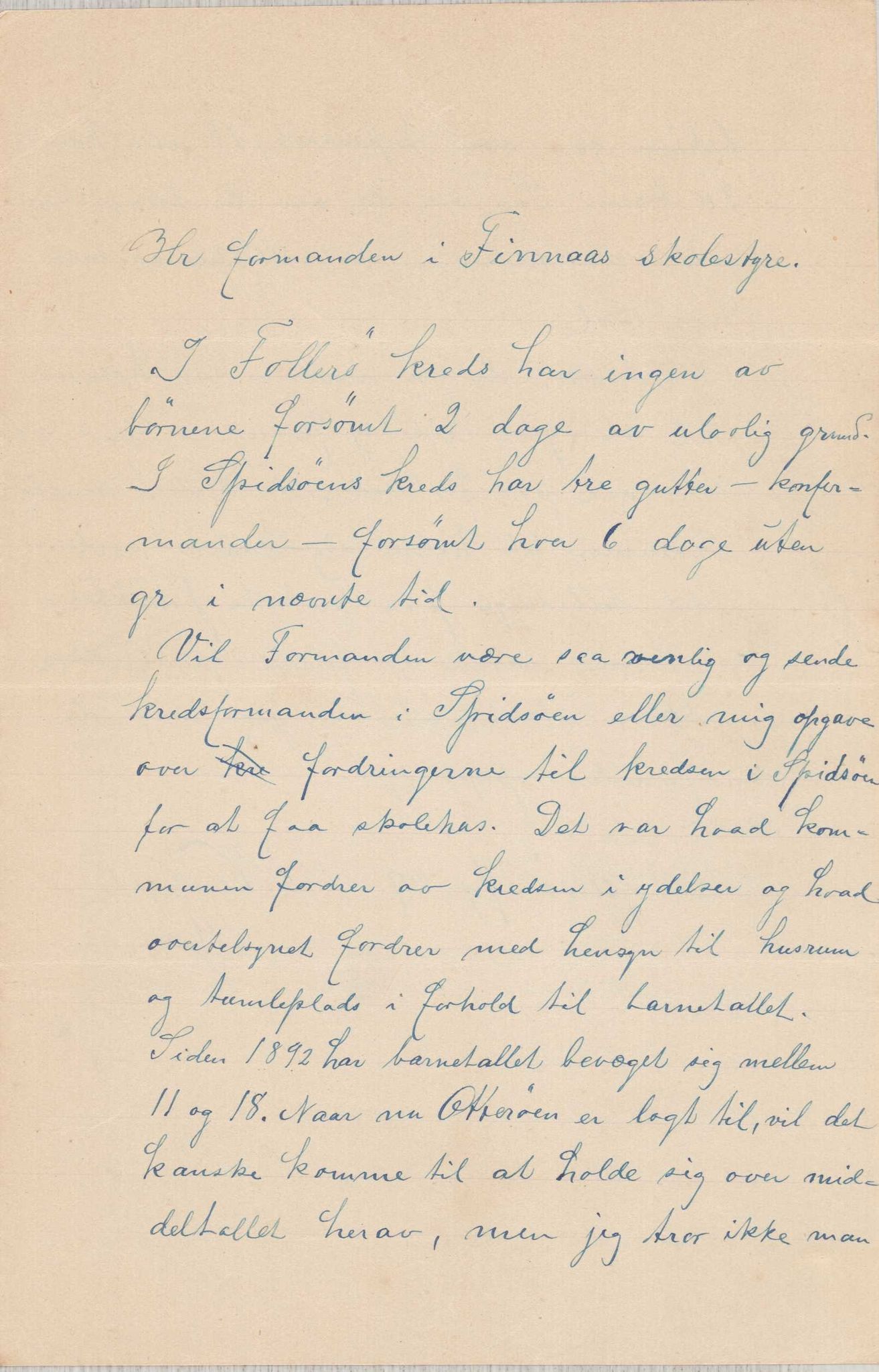 Finnaas kommune. Formannskapet, IKAH/1218a-021/D/Da/L0001/0008: Korrespondanse / saker / Bygging av Spissøy skulehus, 1909-1911, s. 17