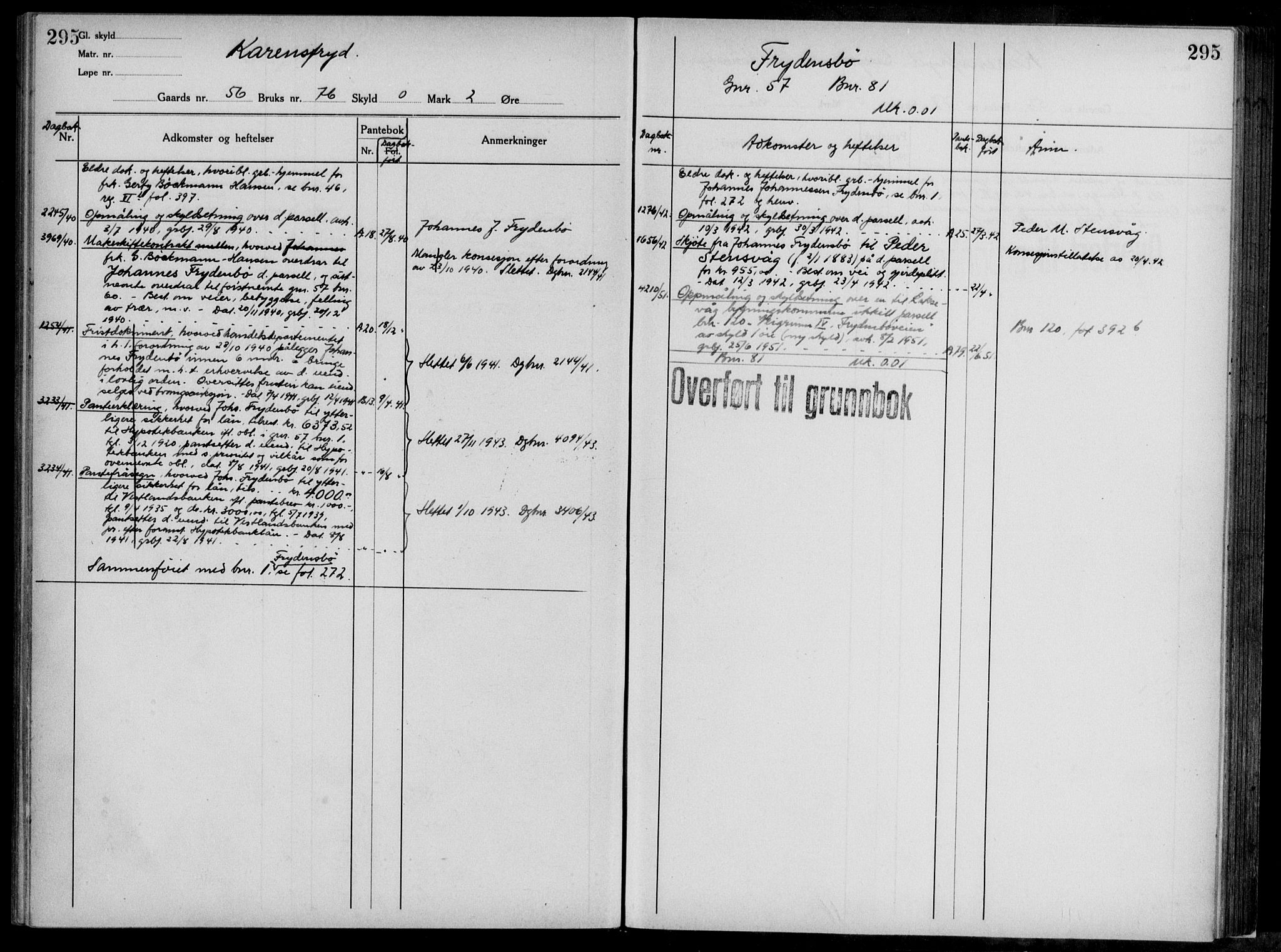 Midhordland sorenskriveri, AV/SAB-A-3001/1/G/Ga/Gab/L0117: Panteregister nr. II.A.b.117, s. 295