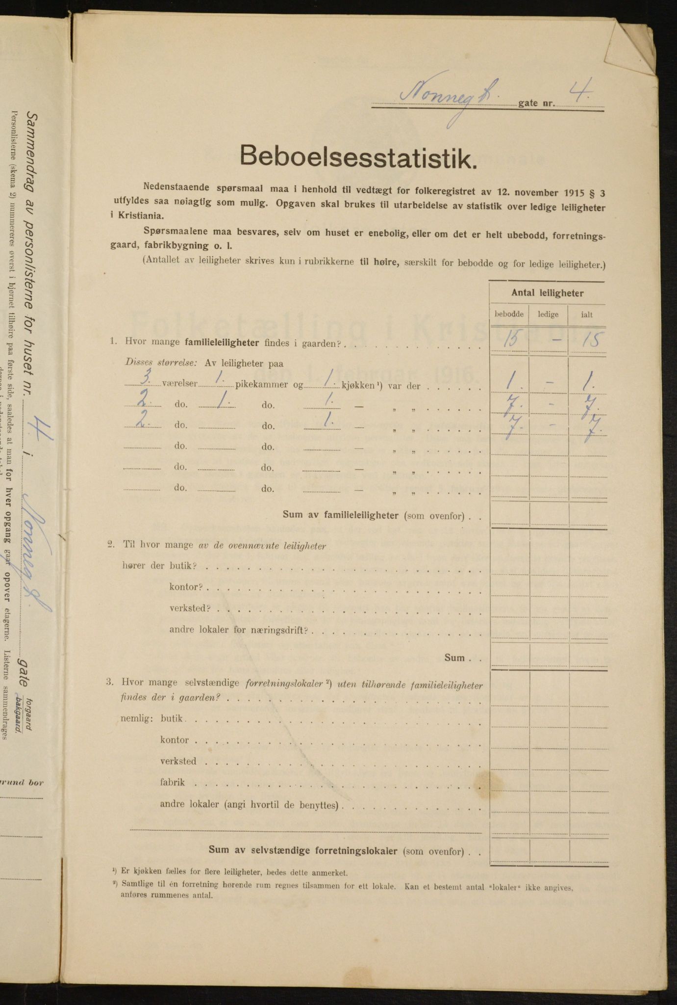 OBA, Kommunal folketelling 1.2.1916 for Kristiania, 1916, s. 73152