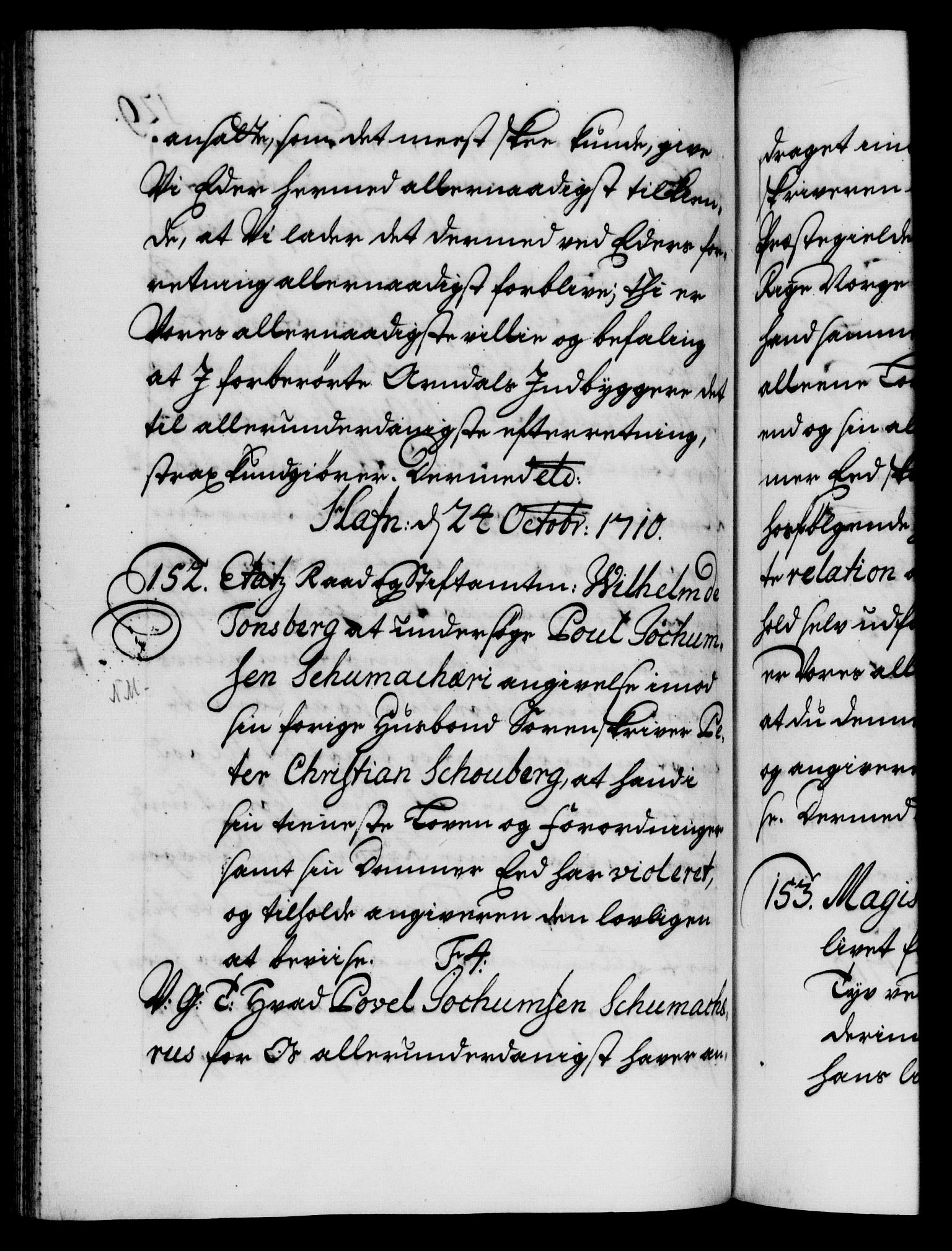 Danske Kanselli 1572-1799, AV/RA-EA-3023/F/Fc/Fca/Fcab/L0019: Norske tegnelser, 1710-1714, s. 129b
