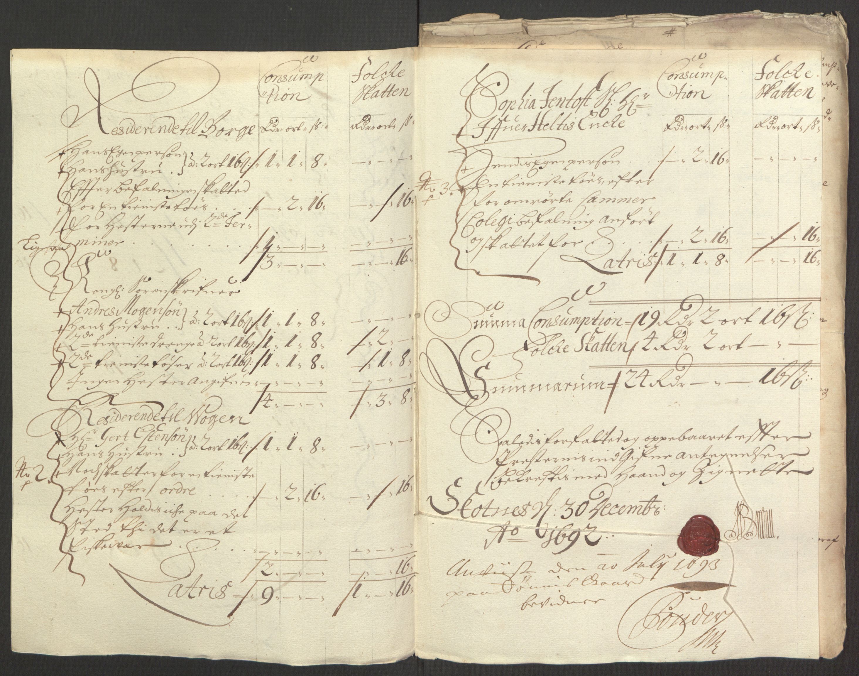 Rentekammeret inntil 1814, Reviderte regnskaper, Fogderegnskap, RA/EA-4092/R67/L4675: Fogderegnskap Vesterålen, Andenes og Lofoten, 1691-1693, s. 175