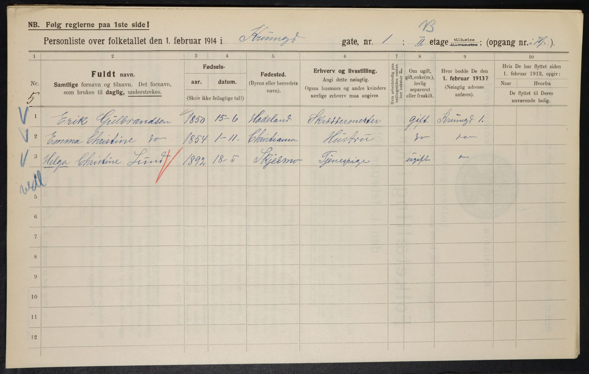 OBA, Kommunal folketelling 1.2.1914 for Kristiania, 1914, s. 54637