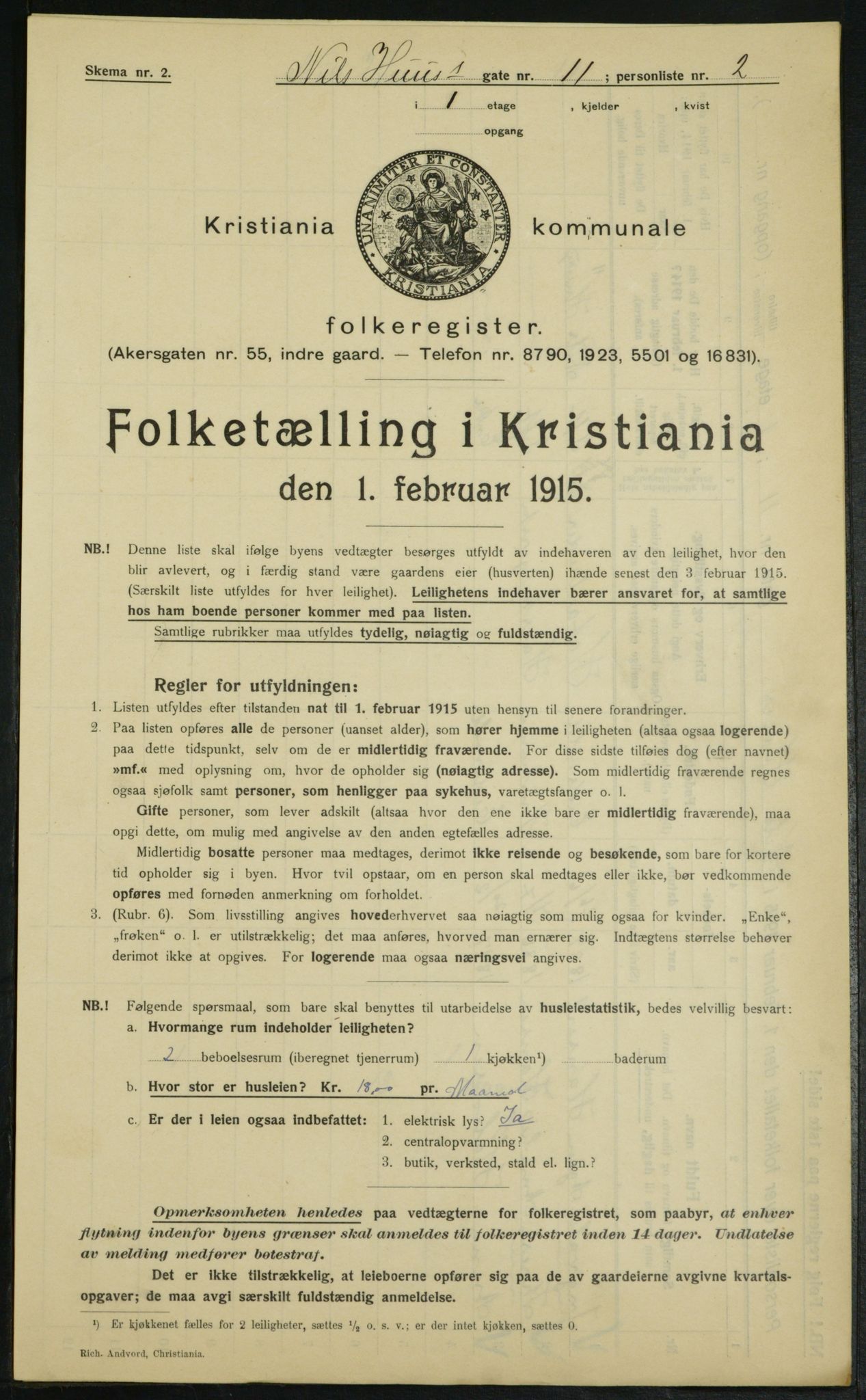 OBA, Kommunal folketelling 1.2.1915 for Kristiania, 1915, s. 70396