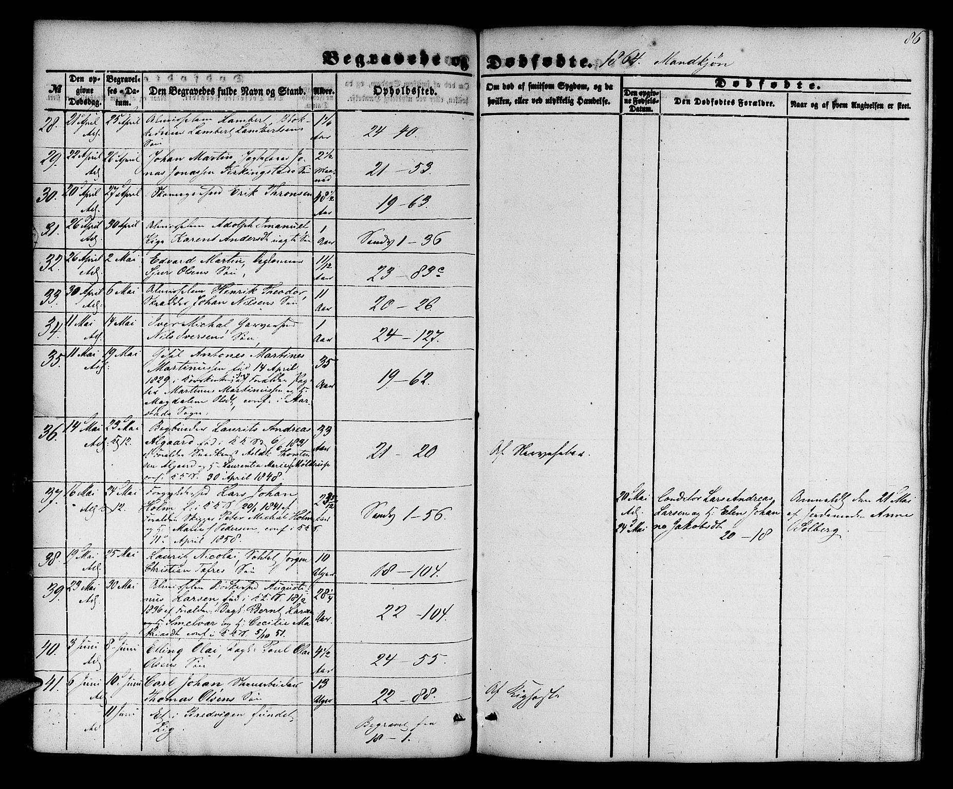Korskirken sokneprestembete, AV/SAB-A-76101/H/Hab: Klokkerbok nr. E 2, 1851-1871, s. 86