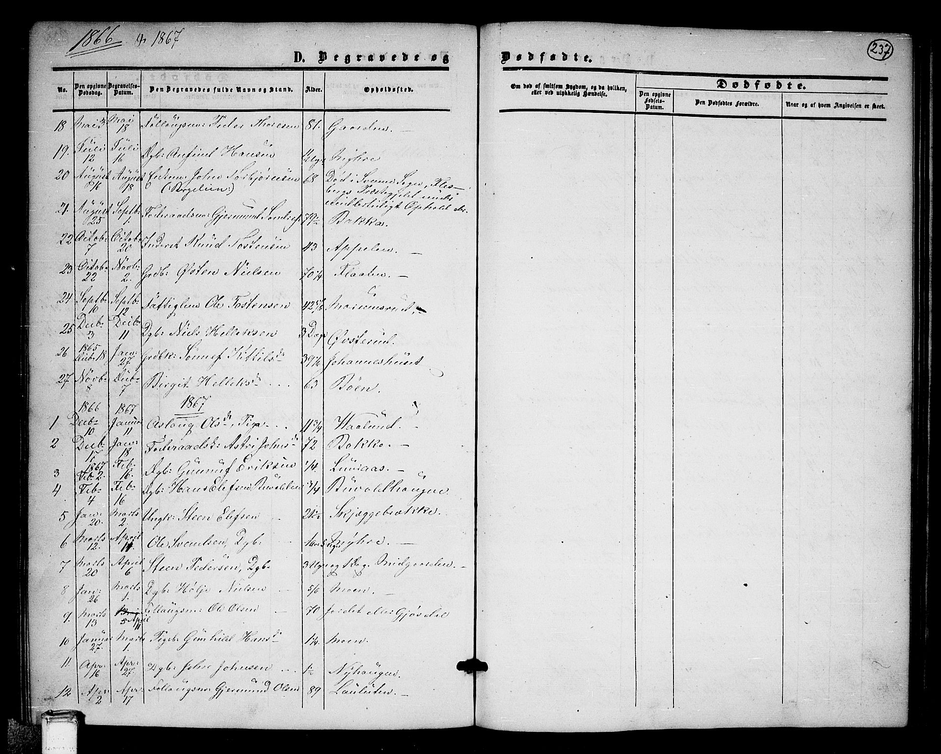 Tinn kirkebøker, AV/SAKO-A-308/G/Ga/L0002: Klokkerbok nr. I 2, 1851-1883, s. 237