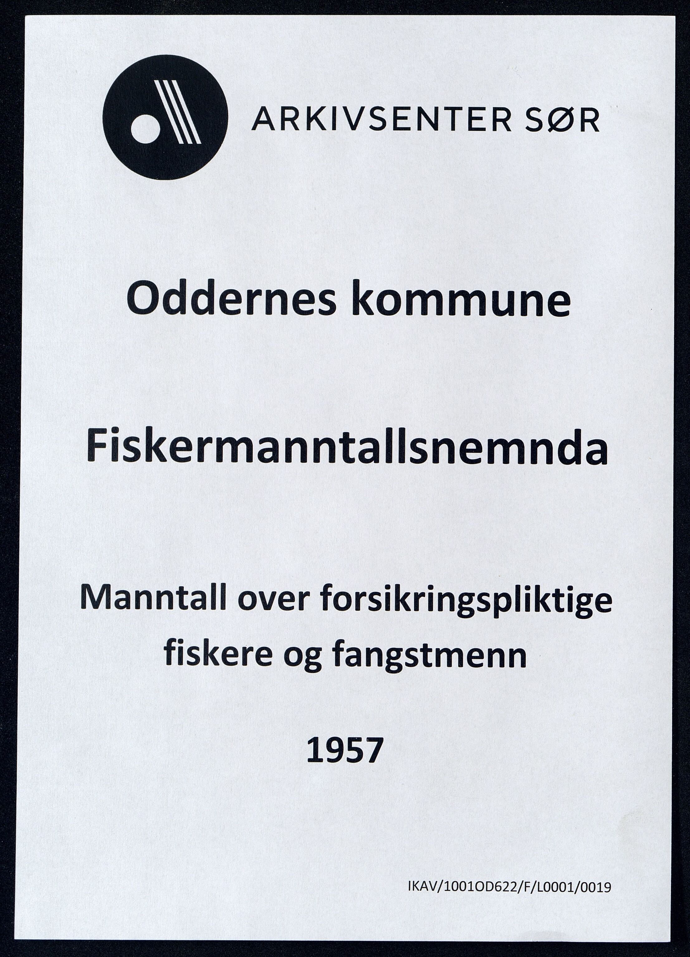 Oddernes kommune - Fiskermanntallnemnda, ARKSOR/1001OD622/F/L0001/0019: Manntall over forsikringspliktige fiskere og fangstmenn / Manntall over forsikringspliktige fiskere og fangstmenn, 1957