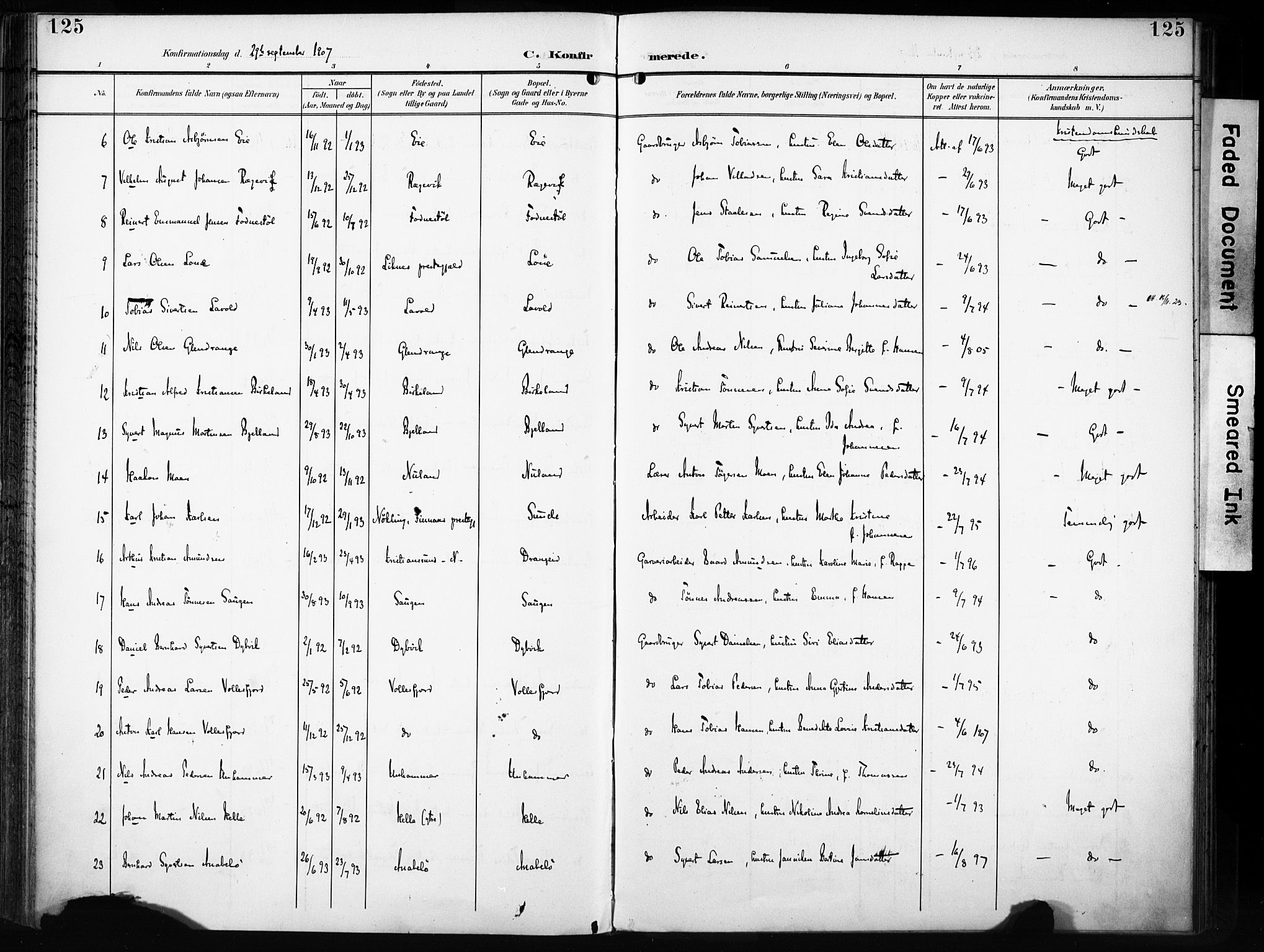 Flekkefjord sokneprestkontor, AV/SAK-1111-0012/F/Fa/Fac/L0009: Ministerialbok nr. A 9, 1899-1909, s. 125