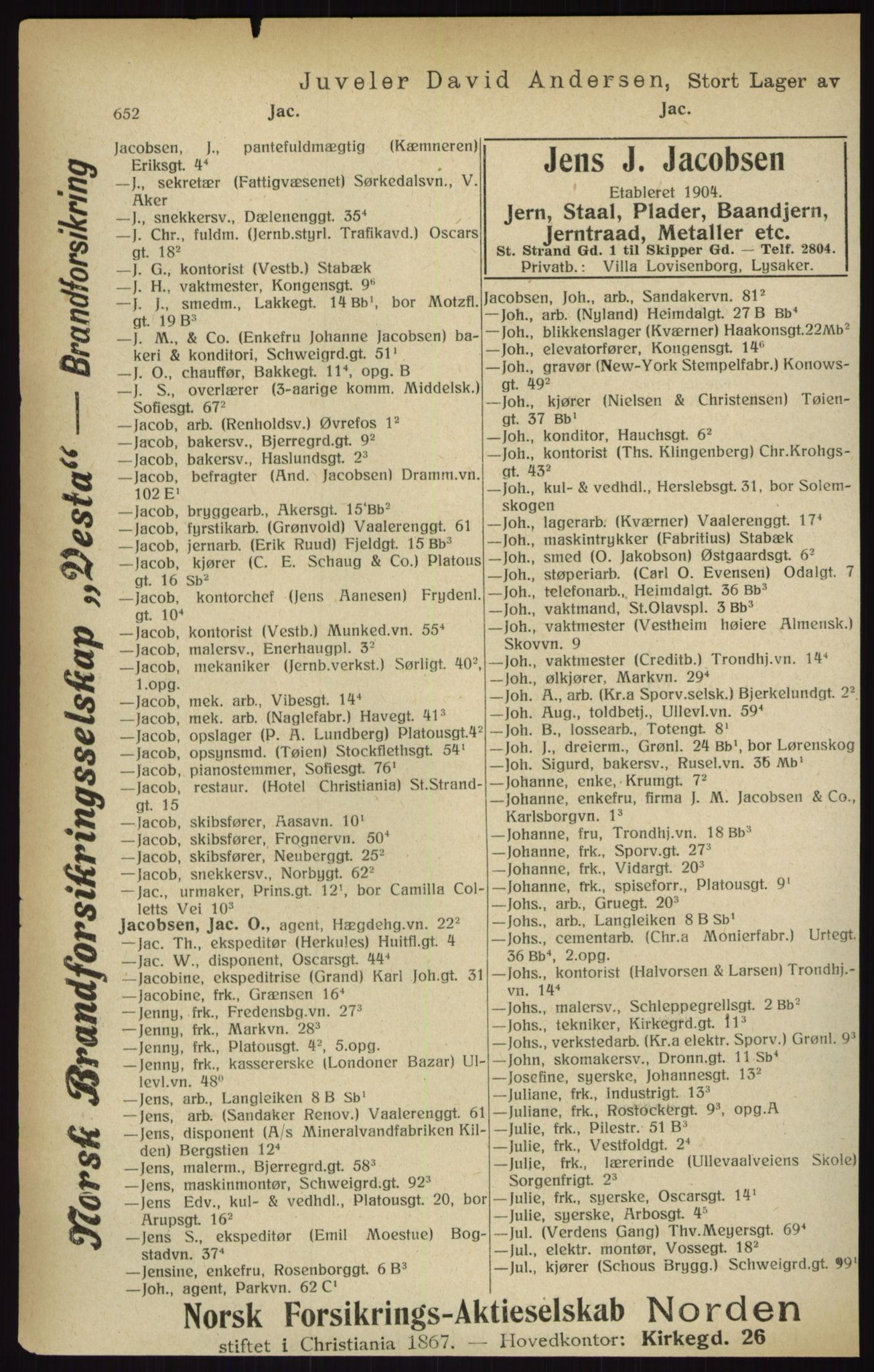 Kristiania/Oslo adressebok, PUBL/-, 1916, s. 652