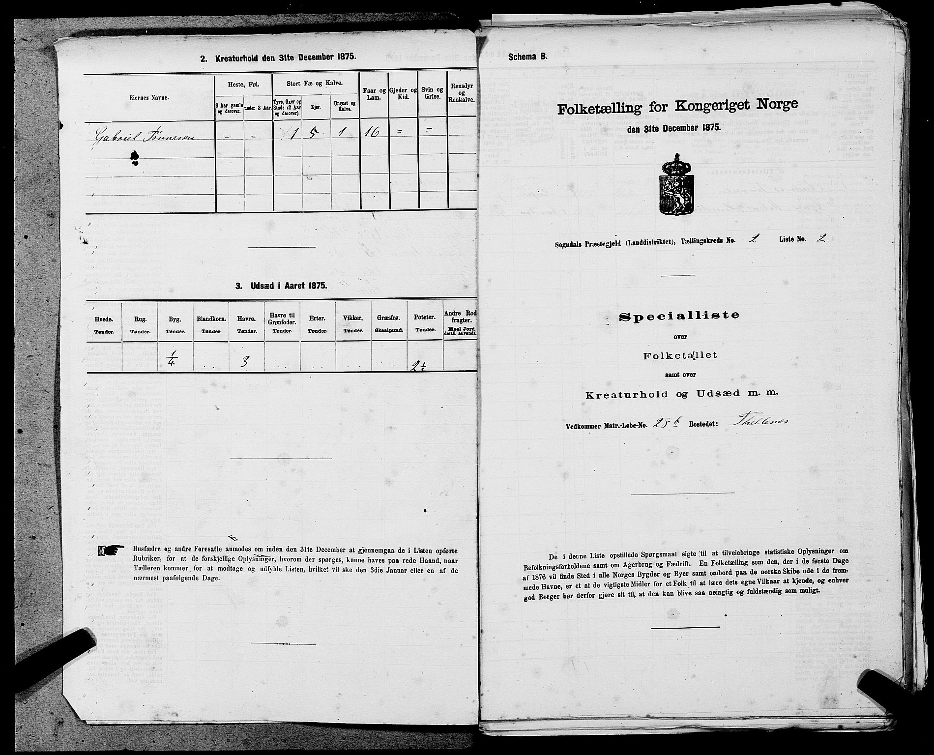 SAST, Folketelling 1875 for 1111L Sokndal prestegjeld, Sokndal landsokn, 1875, s. 106