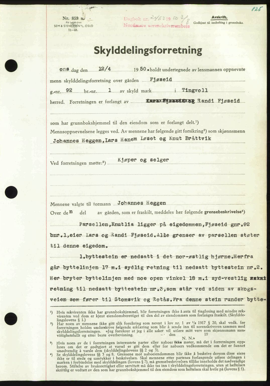 Nordmøre sorenskriveri, SAT/A-4132/1/2/2Ca: Pantebok nr. A115, 1950-1950, Dagboknr: 2463/1950