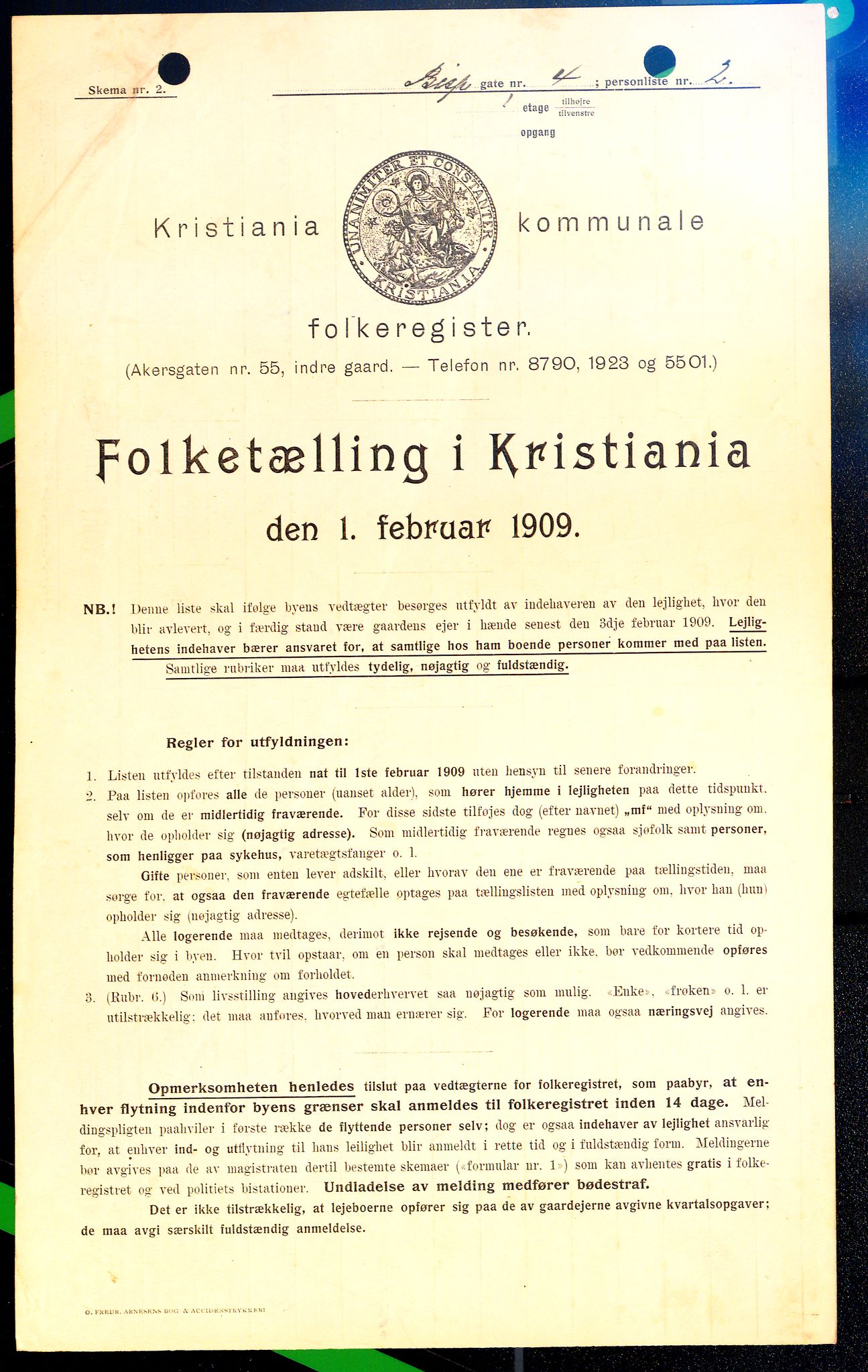 OBA, Kommunal folketelling 1.2.1909 for Kristiania kjøpstad, 1909, s. 4827