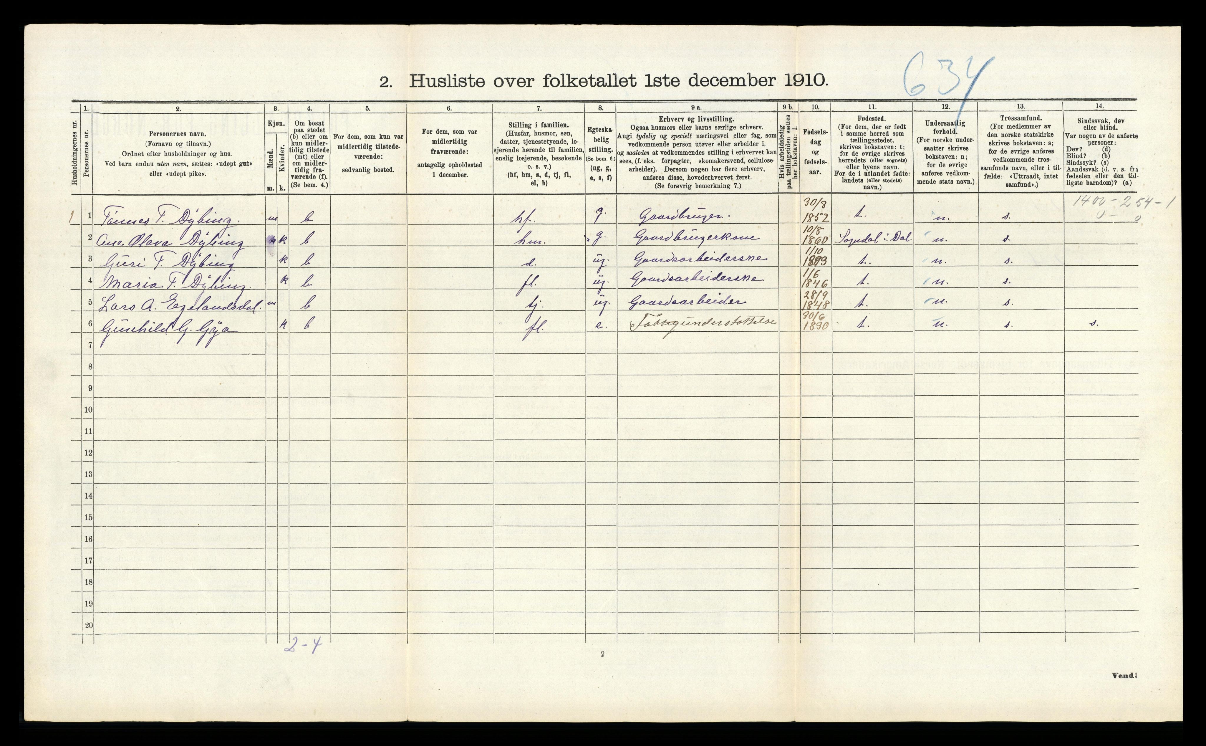 RA, Folketelling 1910 for 1113 Heskestad herred, 1910, s. 247