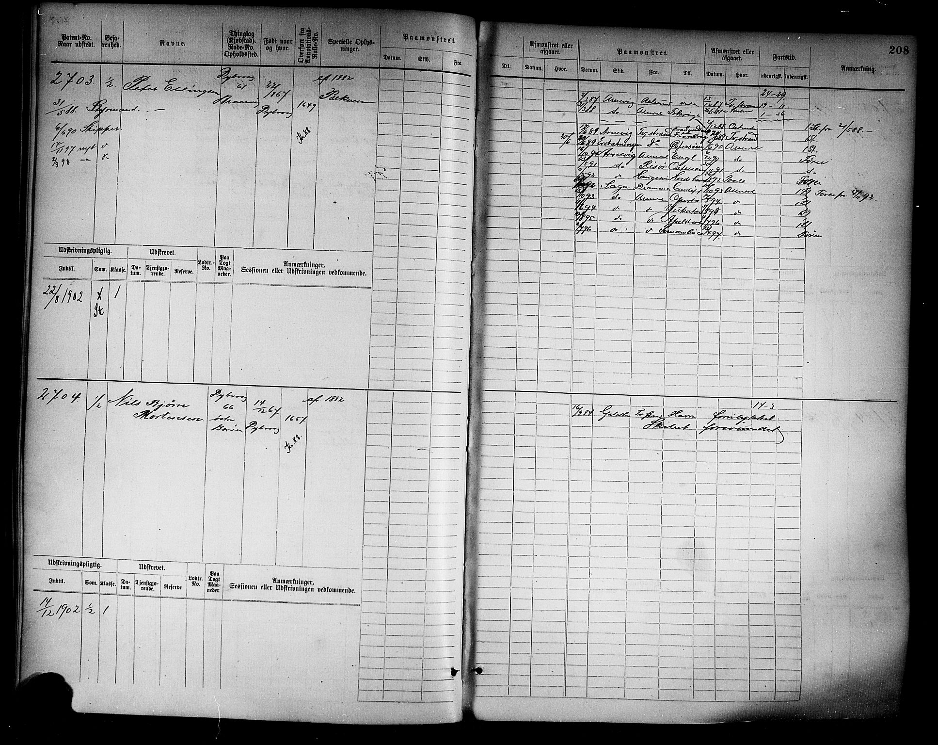 Tvedestrand mønstringskrets, AV/SAK-2031-0011/F/Fb/L0004: Hovedrulle A nr 2289-3056, R-5, 1880-1910, s. 214