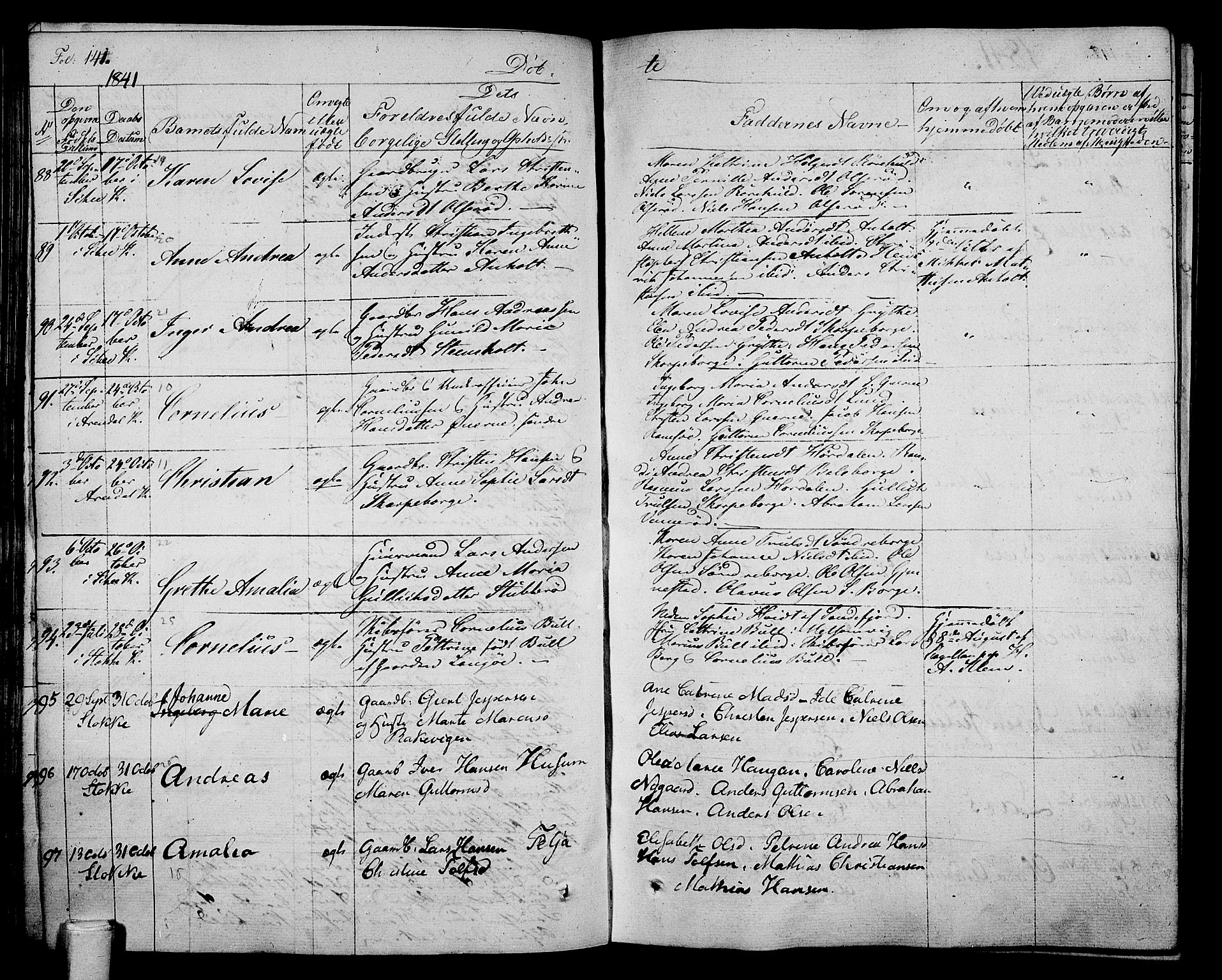 Stokke kirkebøker, AV/SAKO-A-320/F/Fa/L0006: Ministerialbok nr. I 6, 1826-1843, s. 141