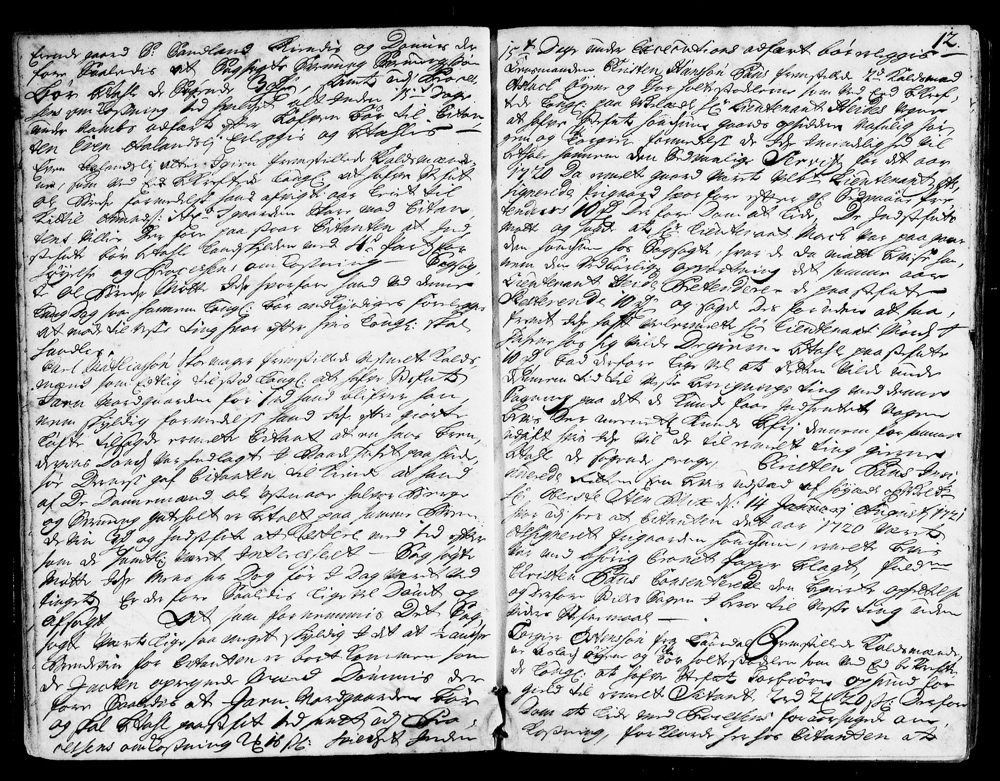 Vest-Telemark sorenskriveri, AV/SAKO-A-134/F/Fa/L0022: Tingbok, 1722-1724, s. 12