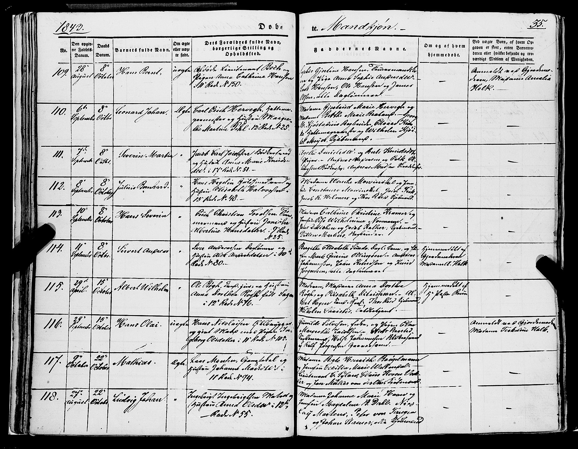 Domkirken sokneprestembete, AV/SAB-A-74801/H/Haa/L0019: Ministerialbok nr. B 2, 1841-1851, s. 35