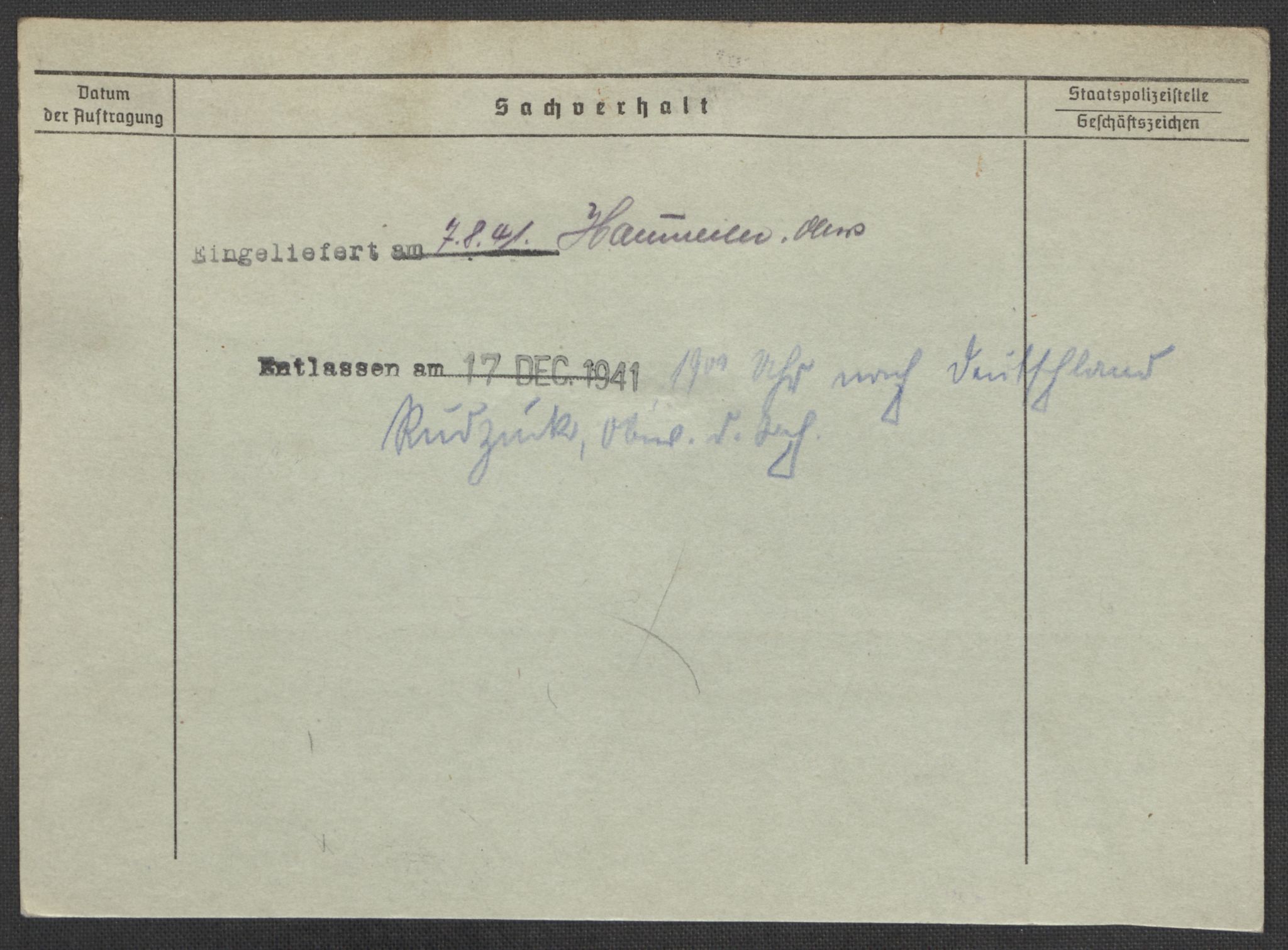 Befehlshaber der Sicherheitspolizei und des SD, AV/RA-RAFA-5969/E/Ea/Eaa/L0007: Register over norske fanger i Møllergata 19: Lundb-N, 1940-1945, s. 853