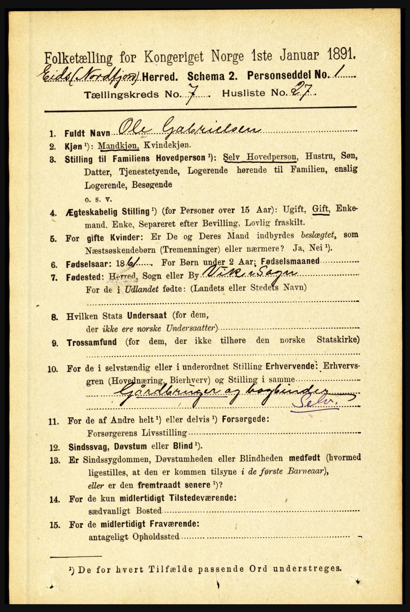 RA, Folketelling 1891 for 1443 Eid herred, 1891, s. 1942