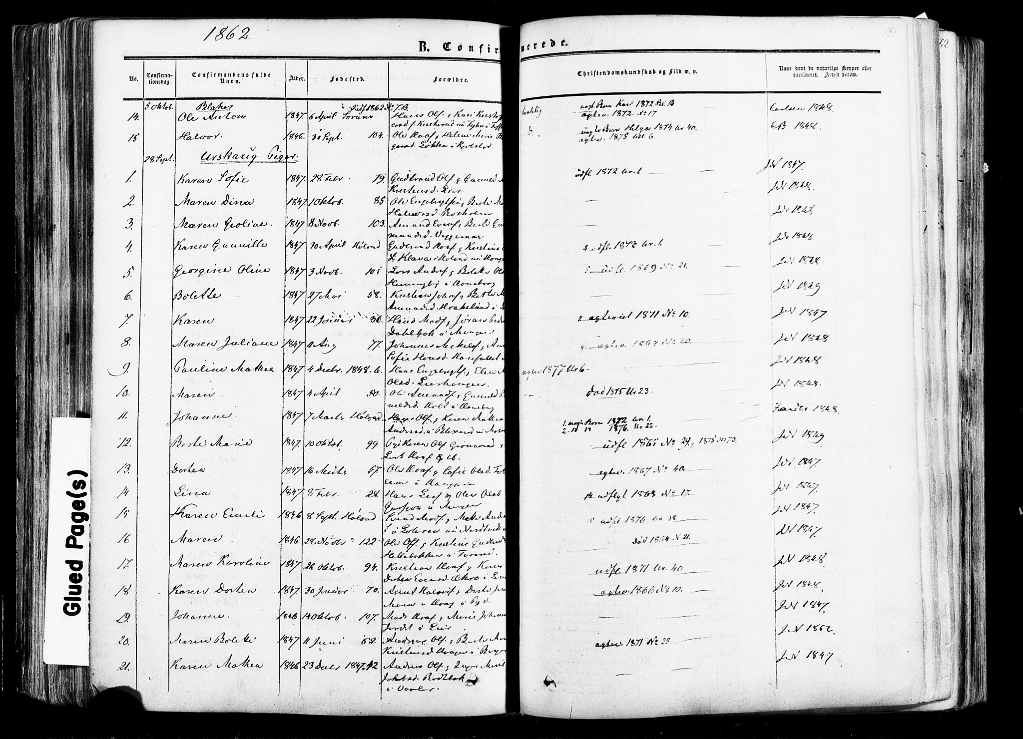 Aurskog prestekontor Kirkebøker, AV/SAO-A-10304a/F/Fa/L0007: Ministerialbok nr. I 7, 1854-1877, s. 155