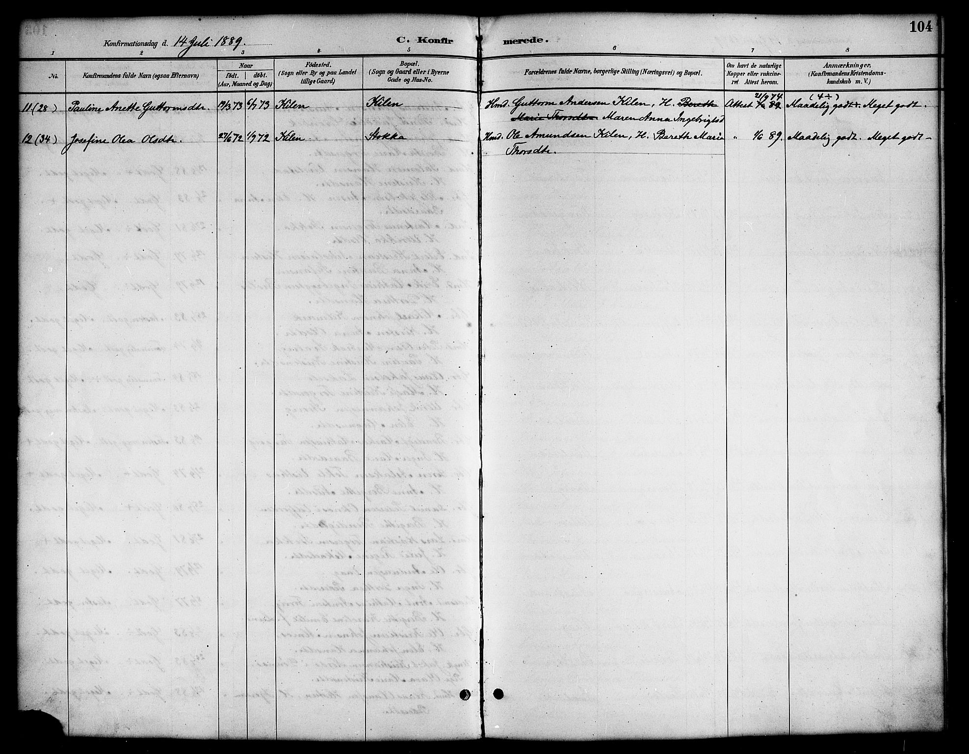 Ministerialprotokoller, klokkerbøker og fødselsregistre - Nordland, SAT/A-1459/819/L0277: Klokkerbok nr. 819C03, 1888-1917, s. 104