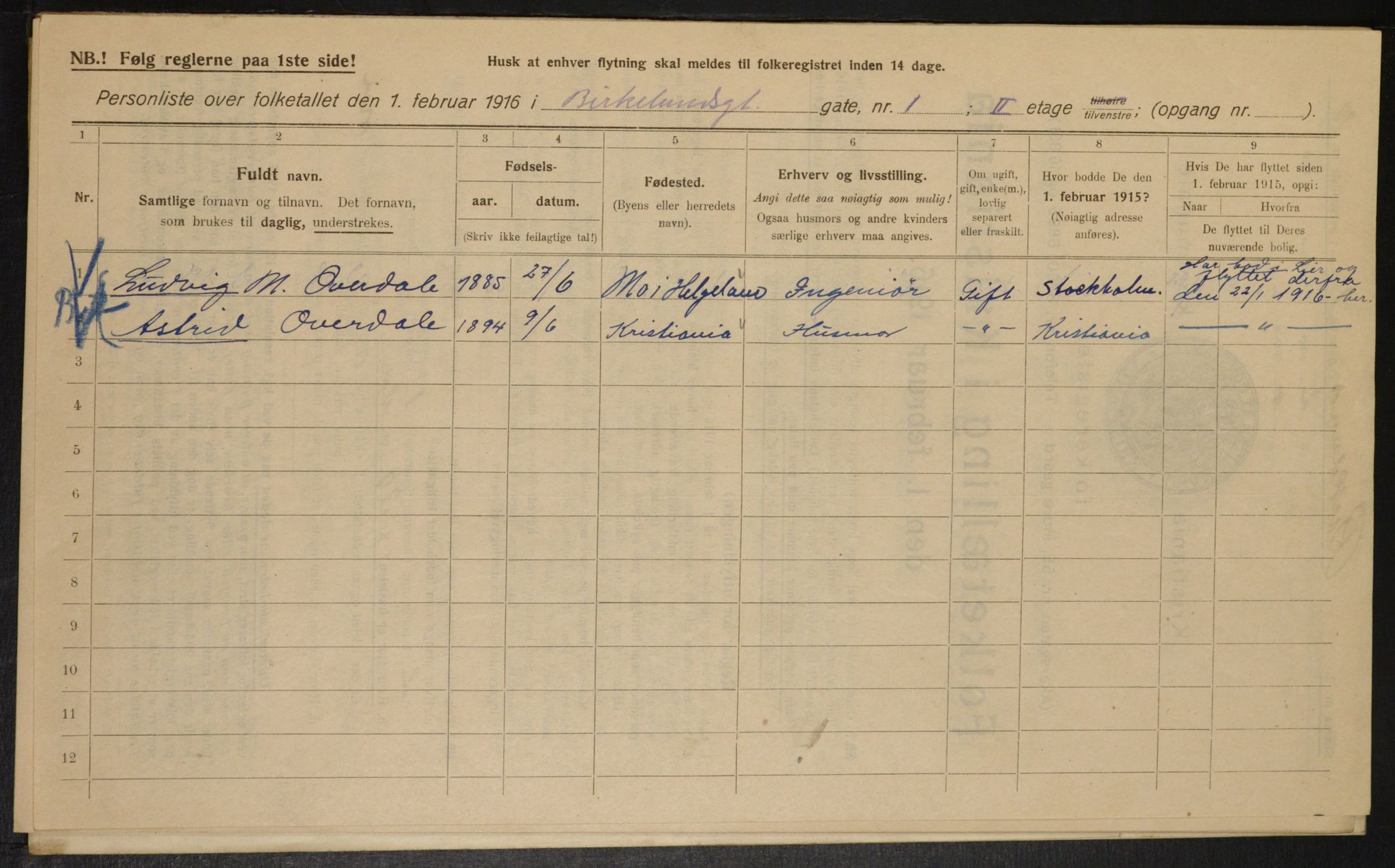 OBA, Kommunal folketelling 1.2.1916 for Kristiania, 1916, s. 5108