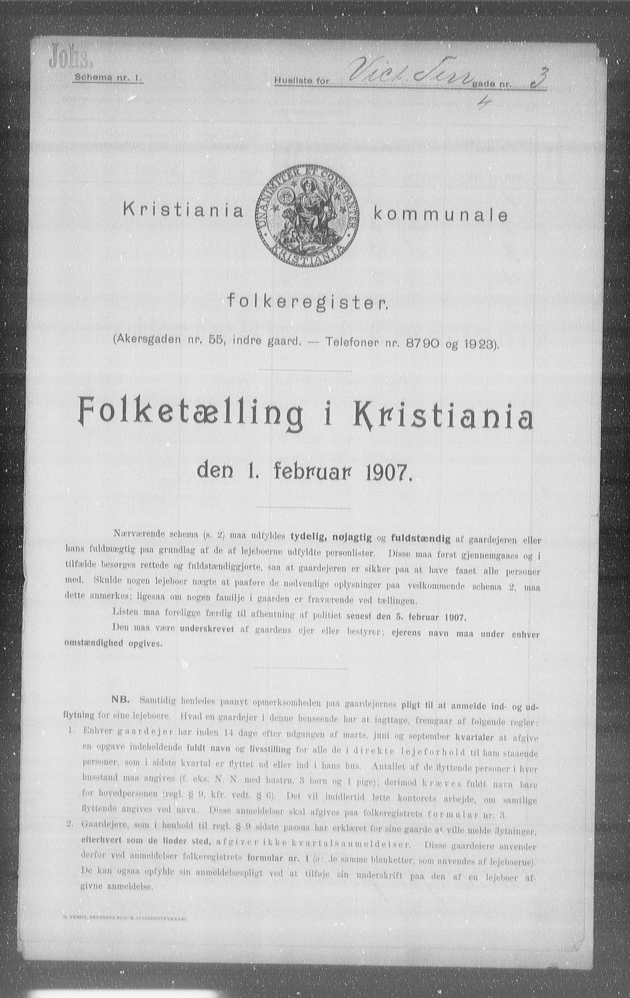 OBA, Kommunal folketelling 1.2.1907 for Kristiania kjøpstad, 1907, s. 62805