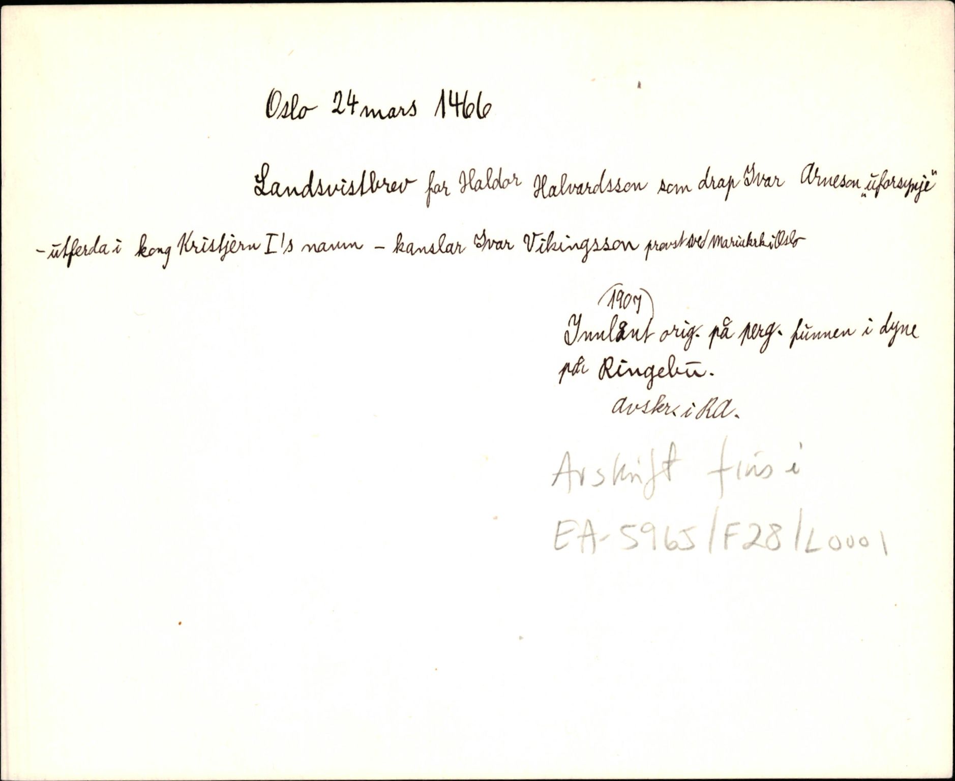 Riksarkivets diplomsamling, AV/RA-EA-5965/F35/F35d/L0001: Innlånte diplomer, seddelregister, 1316-1591, s. 195