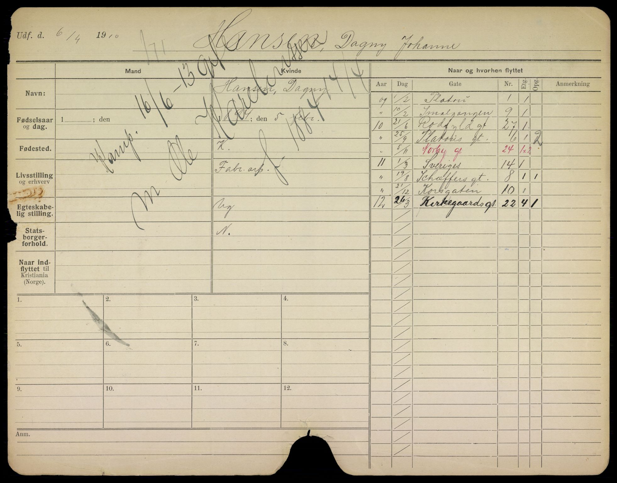 Oslo folkeregister, Registerkort, AV/SAO-A-11715/K/Kb/L0017: H - L, 1913