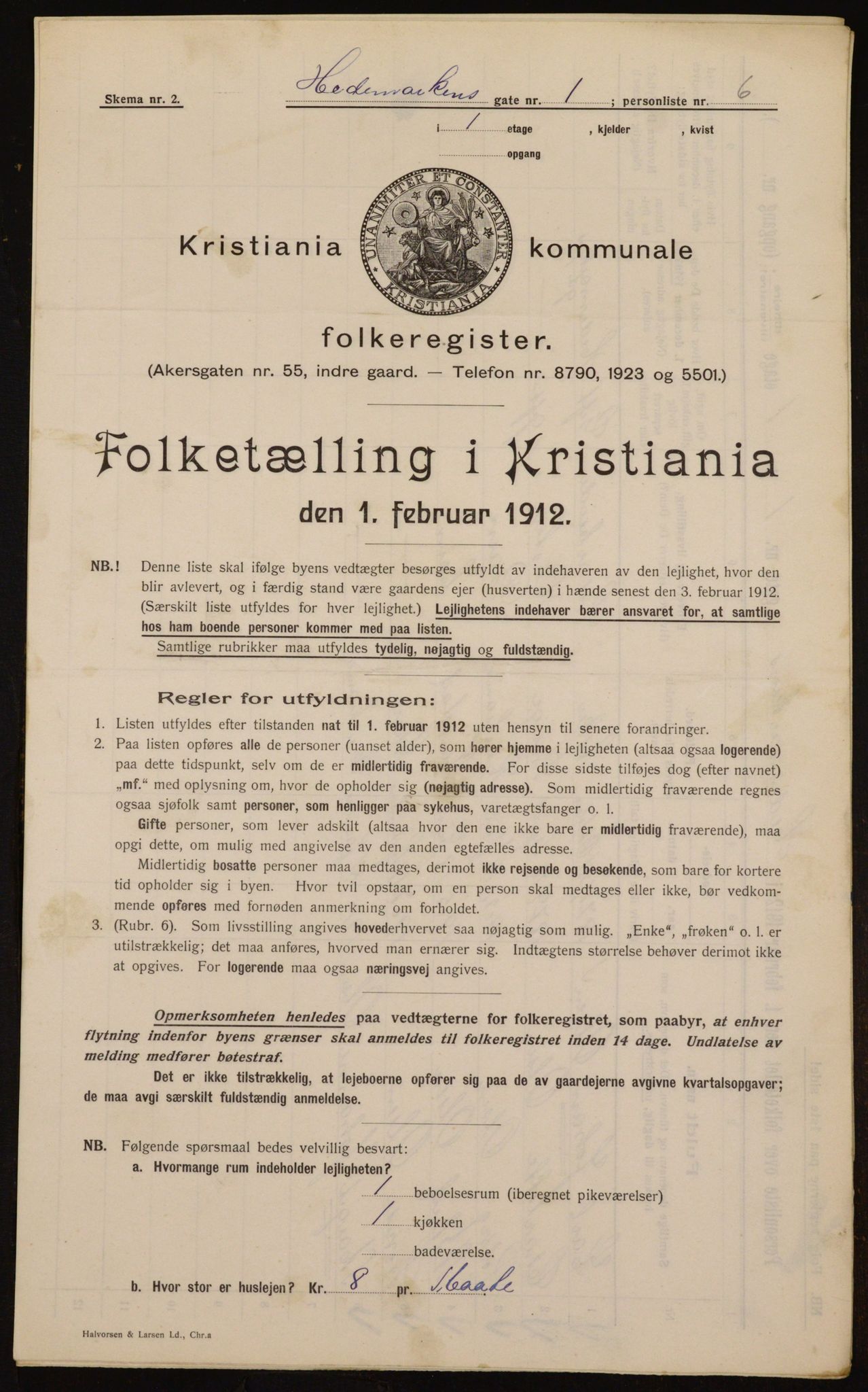 OBA, Kommunal folketelling 1.2.1912 for Kristiania, 1912, s. 36040