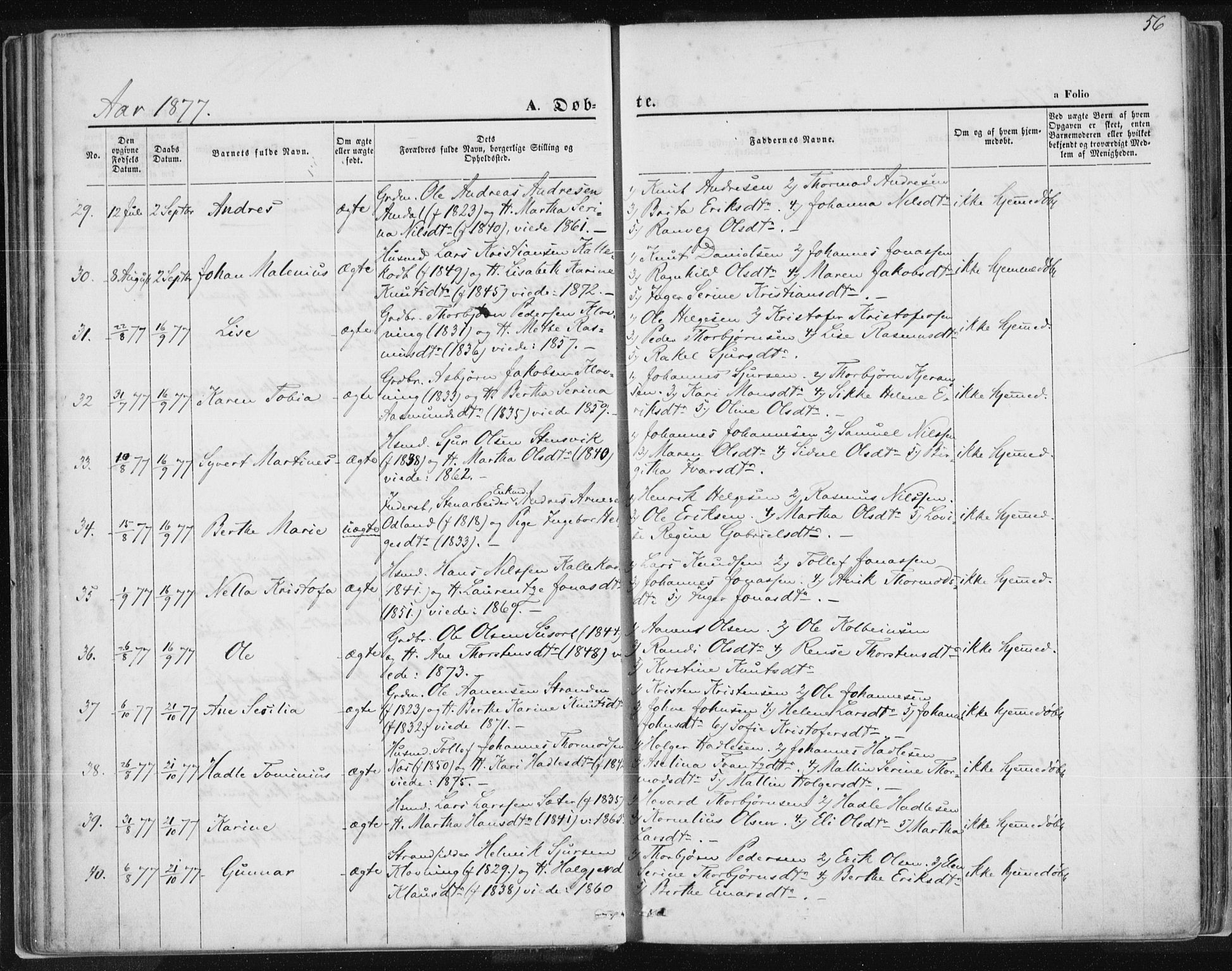 Tysvær sokneprestkontor, AV/SAST-A -101864/H/Ha/Haa/L0005: Ministerialbok nr. A 5, 1865-1878, s. 56