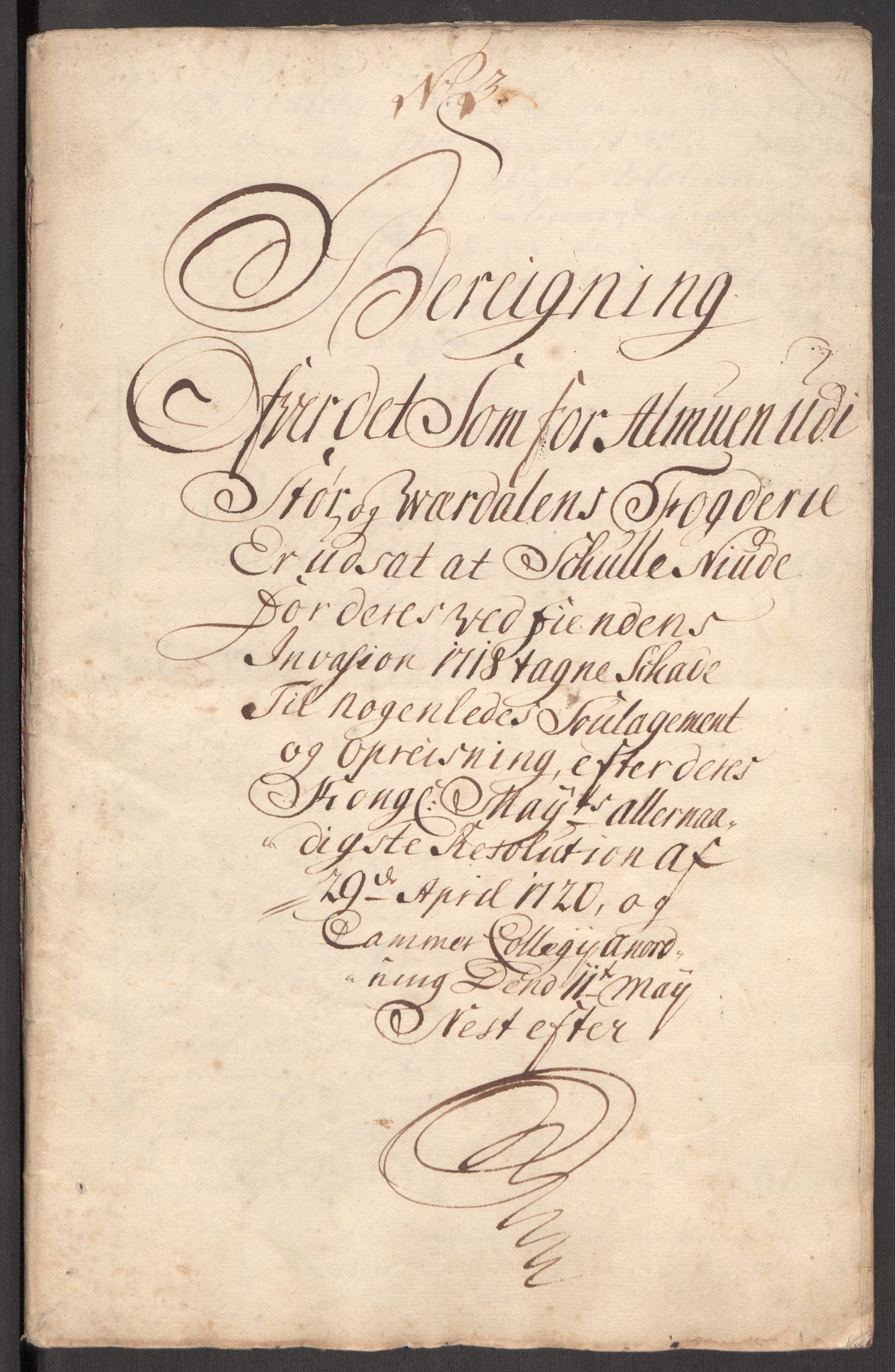 Rentekammeret inntil 1814, Realistisk ordnet avdeling, RA/EA-4070/Ki/L0012: [S10]: Kommisjonsforretning over skader påført allmuen nordafjells i krigsåret 1718, 1718, s. 256