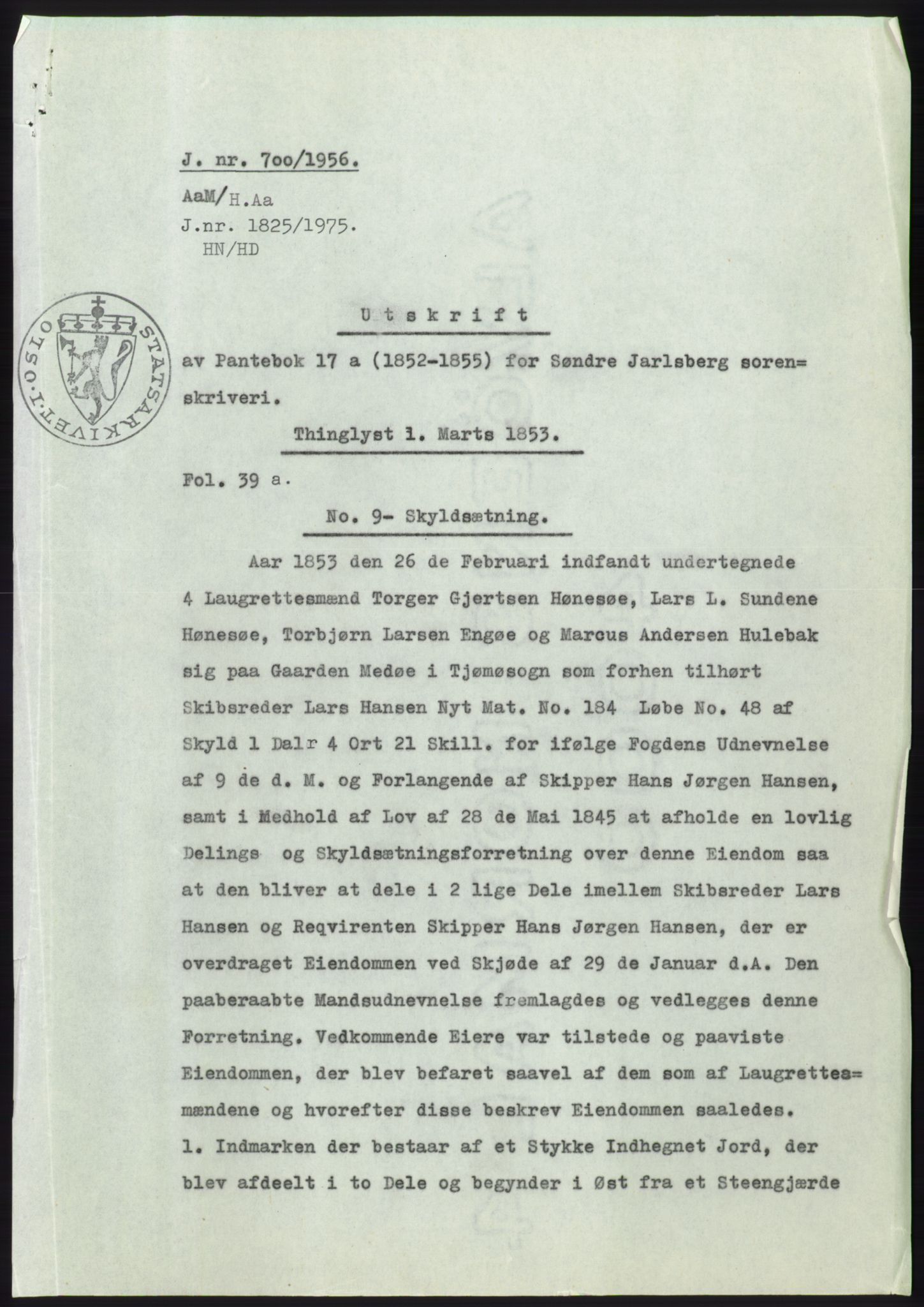 Statsarkivet i Kongsberg, SAKO/A-0001, 1956, s. 274