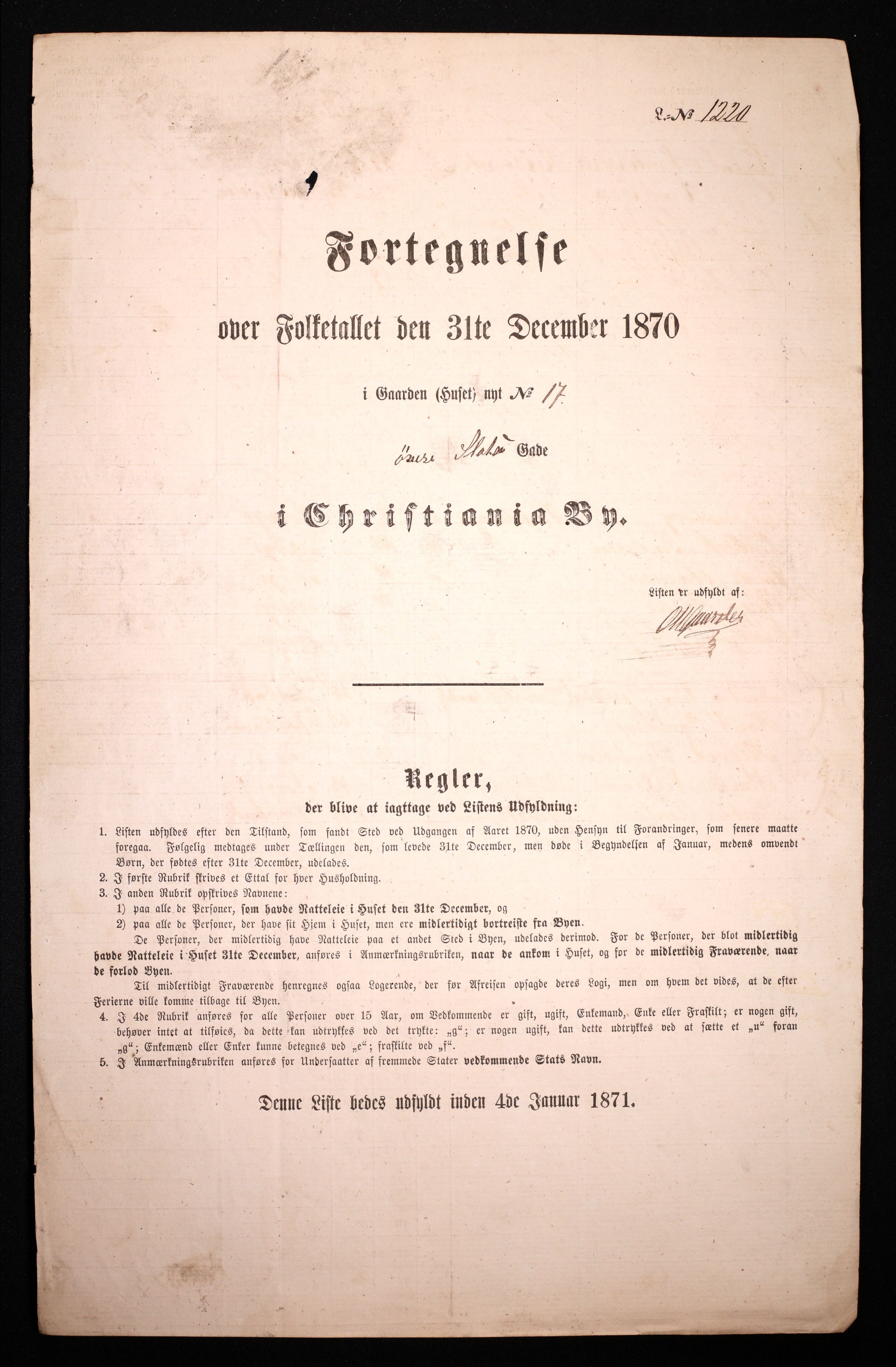 RA, Folketelling 1870 for 0301 Kristiania kjøpstad, 1870, s. 4725