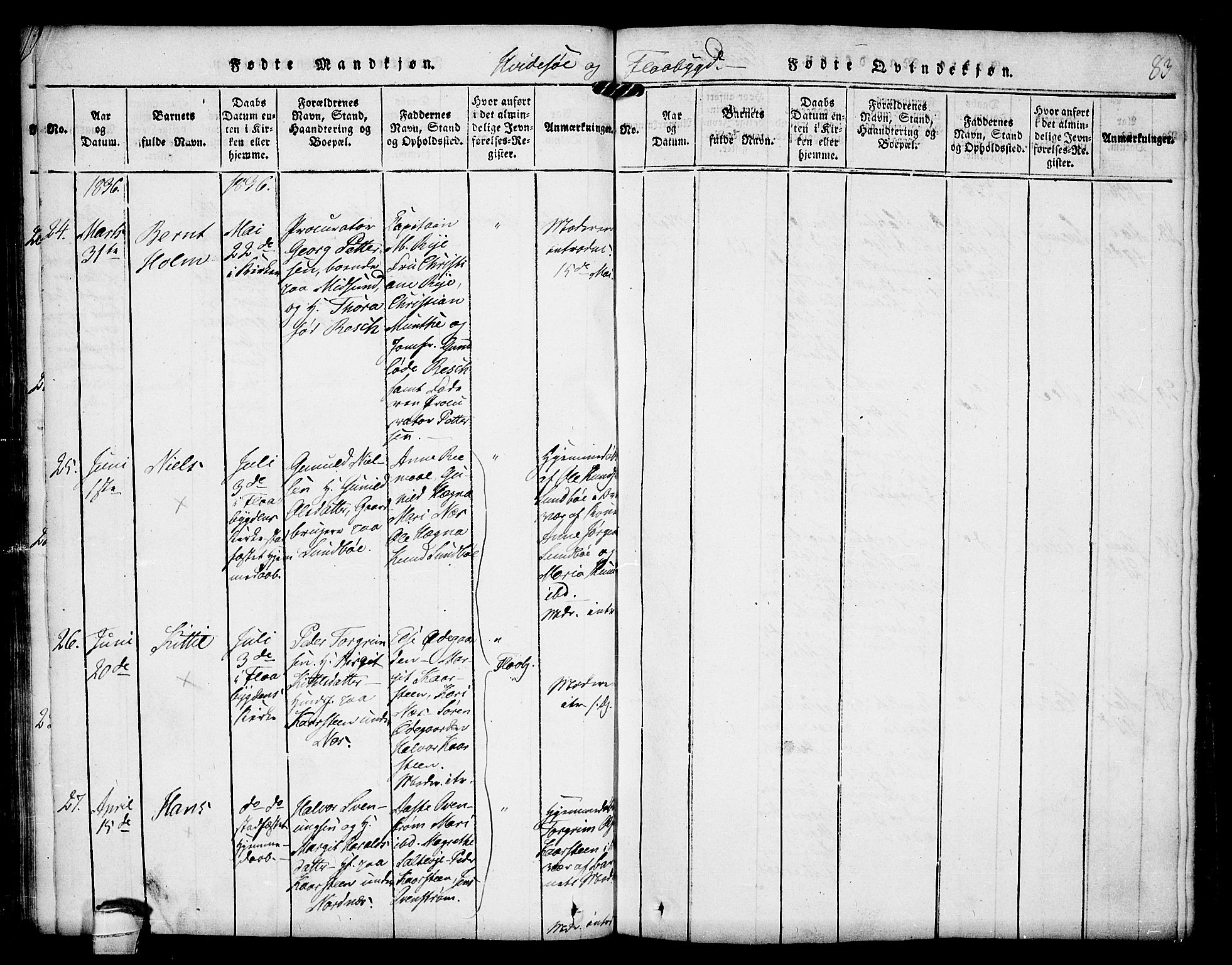 Kviteseid kirkebøker, AV/SAKO-A-276/F/Fc/L0001: Ministerialbok nr. III 1, 1815-1836, s. 83