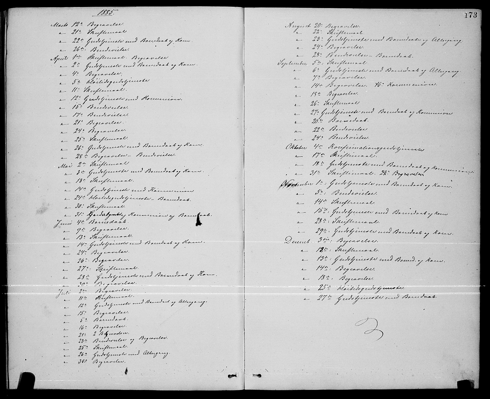 Ministerialprotokoller, klokkerbøker og fødselsregistre - Nord-Trøndelag, AV/SAT-A-1458/739/L0374: Klokkerbok nr. 739C02, 1883-1898, s. 173