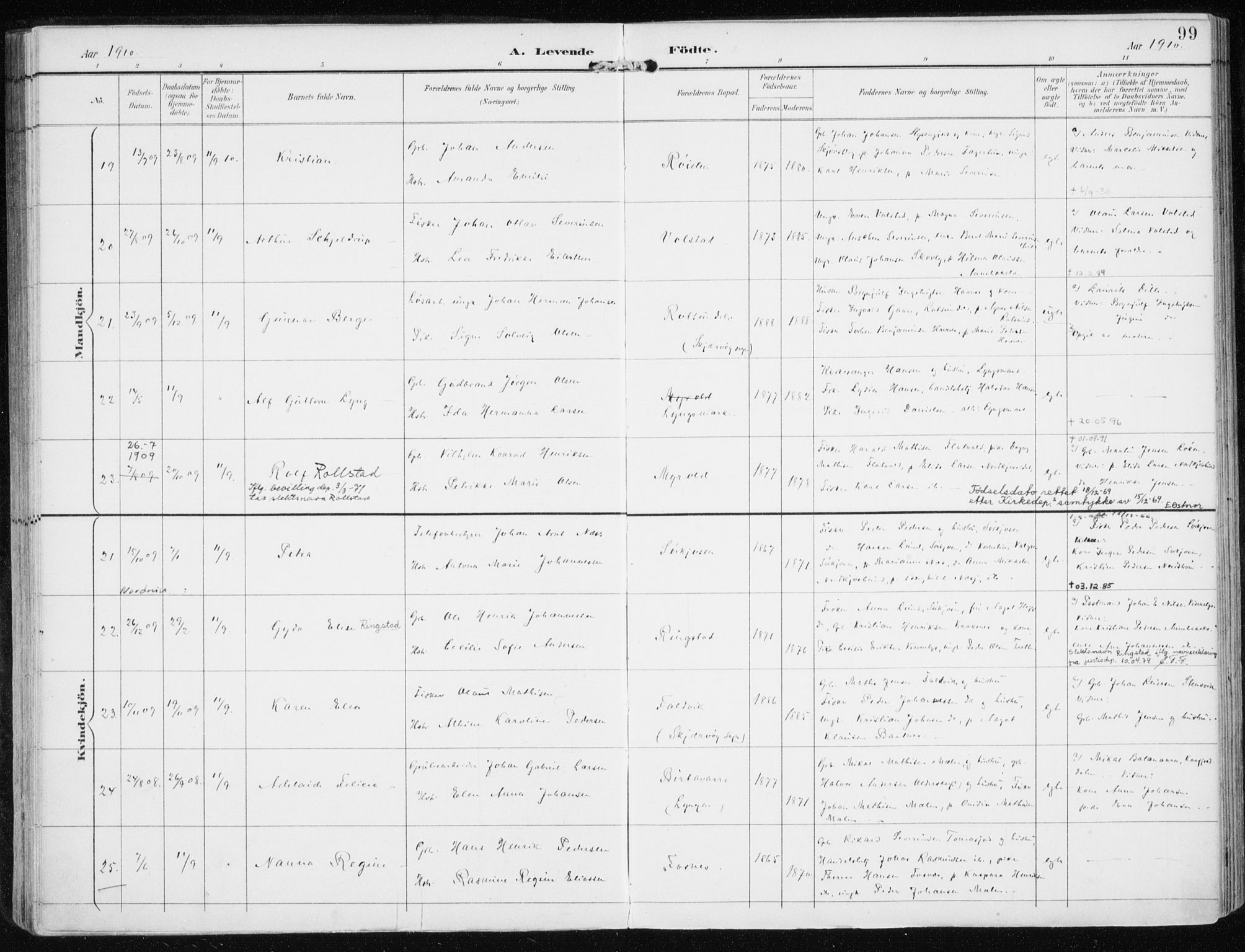 Skjervøy sokneprestkontor, AV/SATØ-S-1300/H/Ha/Haa/L0017kirke: Ministerialbok nr. 17, 1895-1911, s. 99