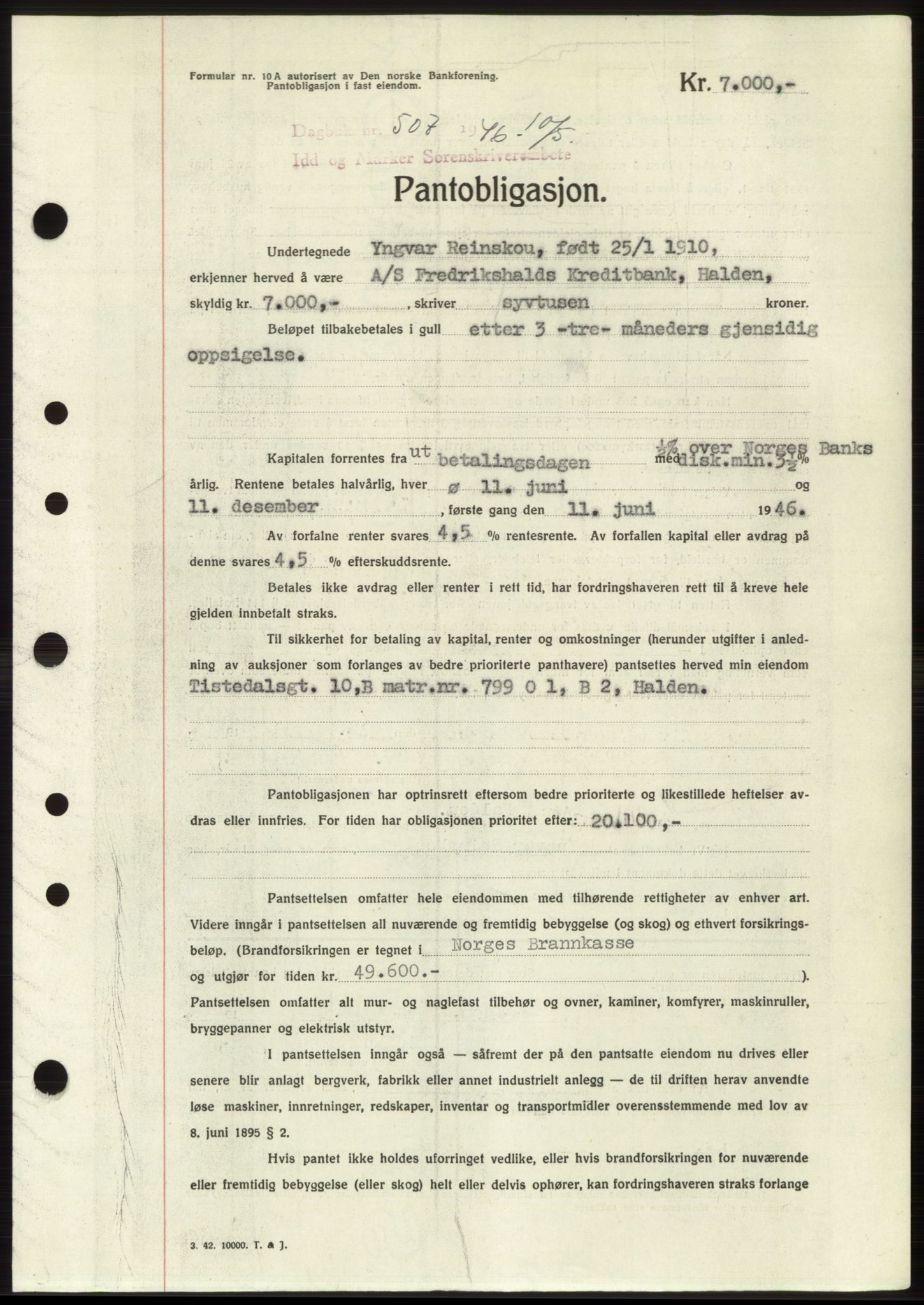 Idd og Marker sorenskriveri, SAO/A-10283/G/Gb/Gbc/L0003: Pantebok nr. B4-9b, 1946-1946, Tingl.dato: 10.05.1946