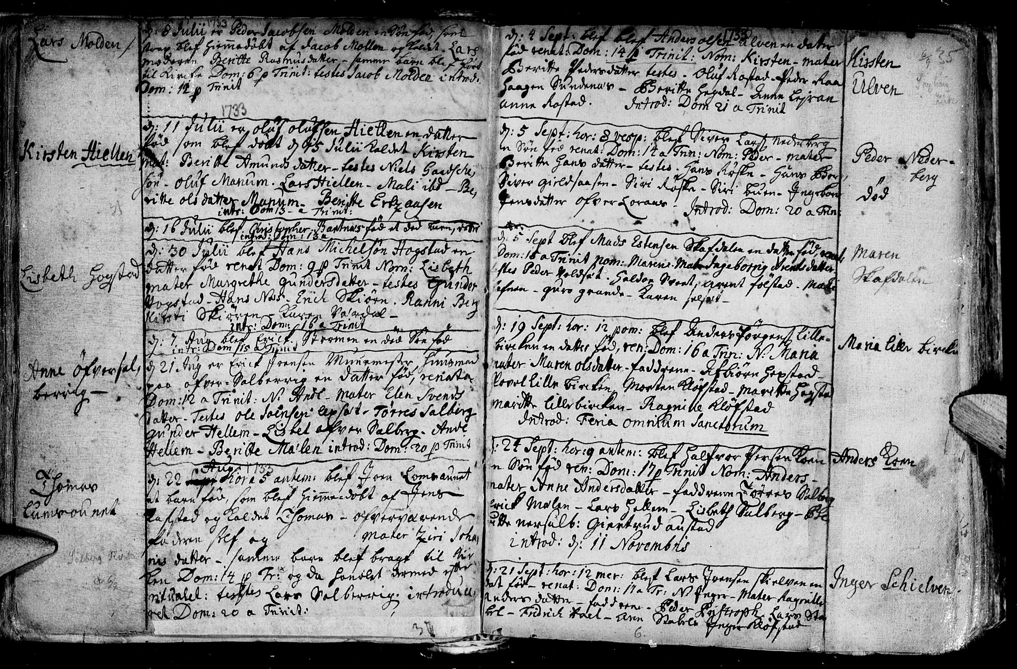 Ministerialprotokoller, klokkerbøker og fødselsregistre - Nord-Trøndelag, AV/SAT-A-1458/730/L0272: Ministerialbok nr. 730A01, 1733-1764, s. 35