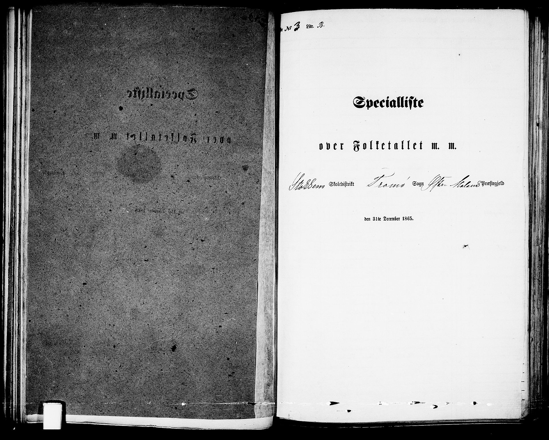 RA, Folketelling 1865 for 0918P Austre Moland prestegjeld, 1865, s. 129