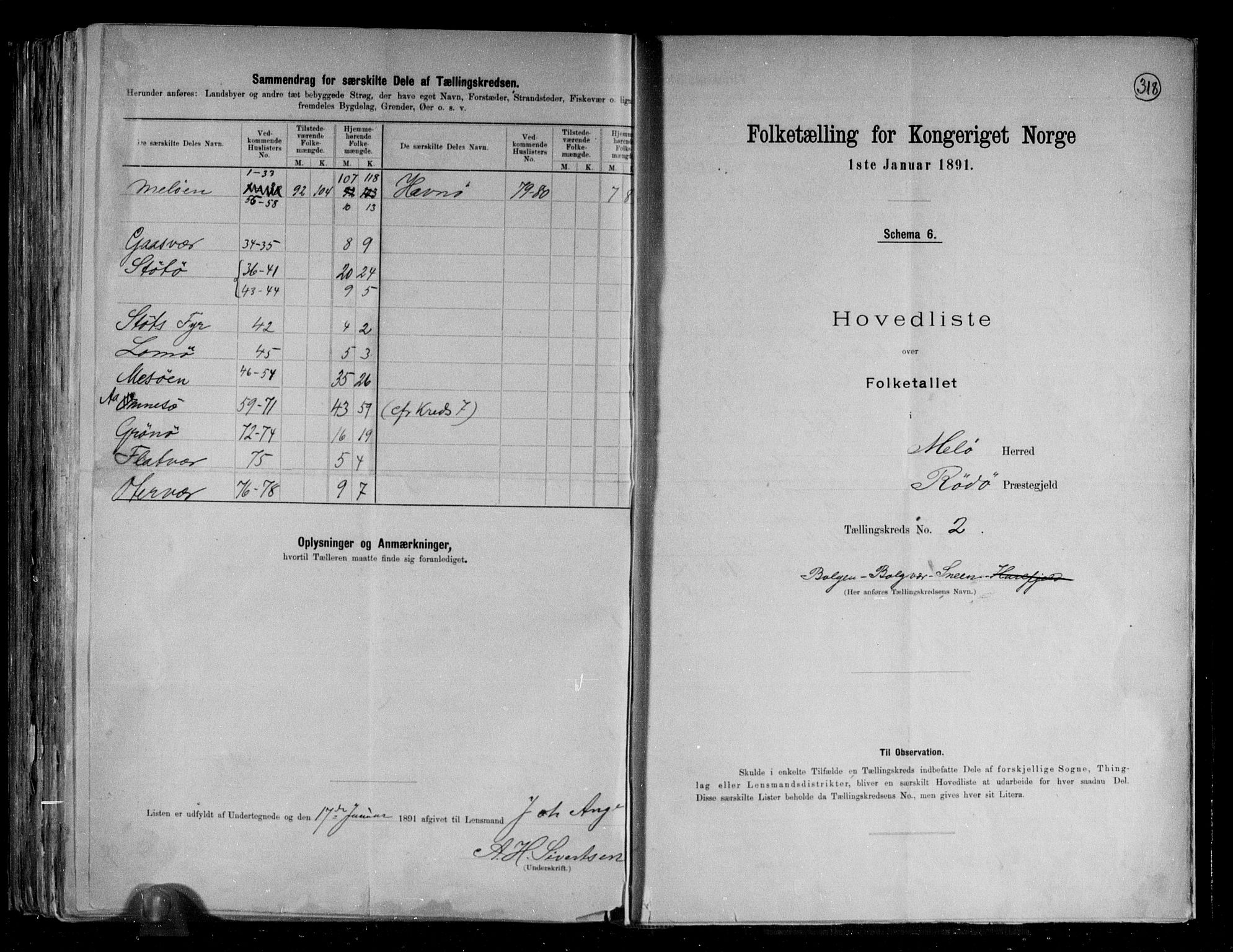 RA, Folketelling 1891 for 1837 Meløy herred, 1891, s. 8