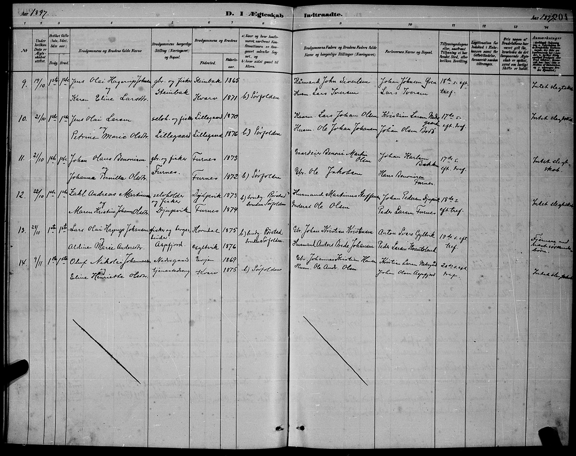 Ministerialprotokoller, klokkerbøker og fødselsregistre - Nordland, AV/SAT-A-1459/853/L0772: Ministerialbok nr. 853A11, 1881-1900, s. 204