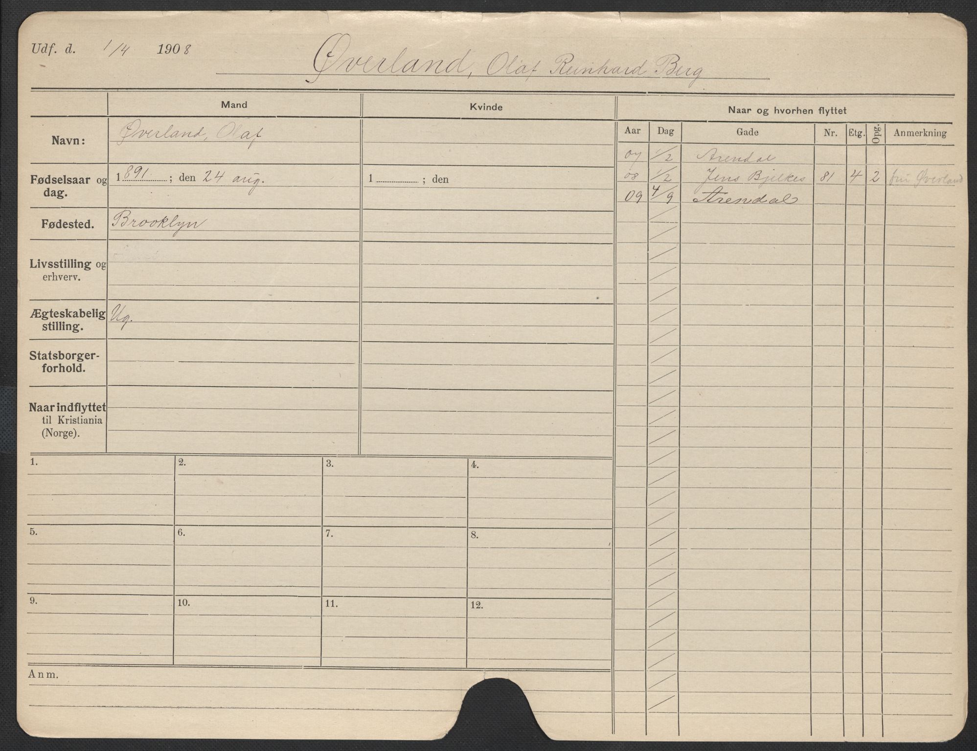 Oslo folkeregister, Registerkort, AV/SAO-A-11715/F/Fa/Fac/L0011: Menn, 1906-1914, s. 1123a